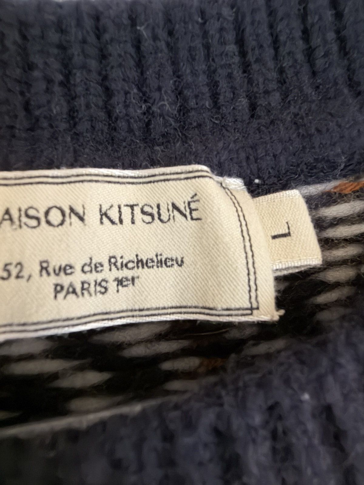 Maison Kitsune Maison Kitsuné Jacquard-knit wool-blend sweater Size US L / EU 52-54 / 3 - 3 Thumbnail