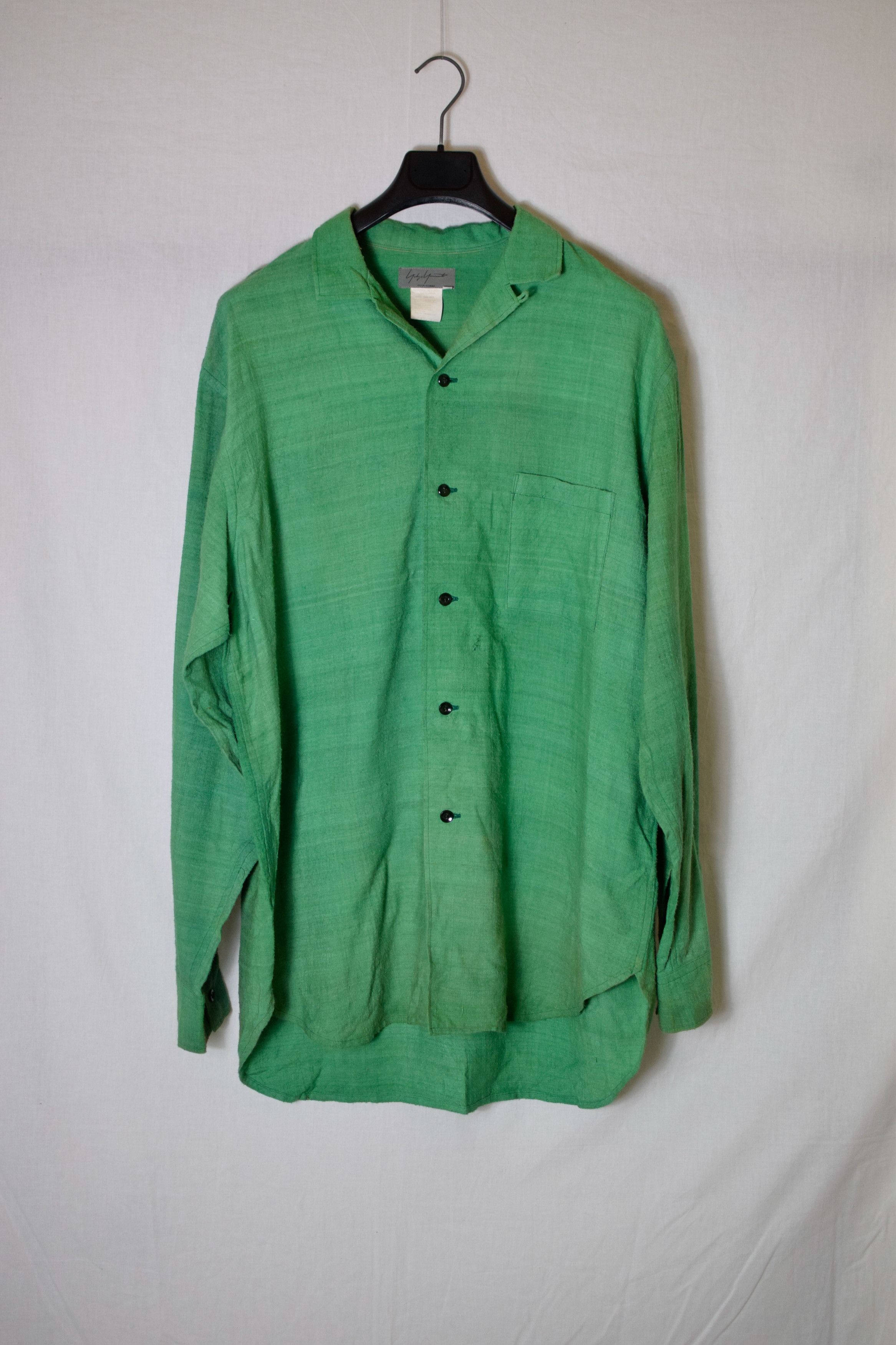 Yohji Yamamoto YYPH AW93 Green Silk Shirt - HP-B02-308 Size US L / EU 52-54 / 3 - 2 Thumbnail