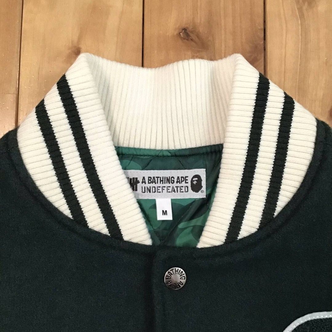 Bape × Undefeated BAPE Undefeated Leather Sleeve Varsity Jacket a bathing ape Size US M / EU 48-50 / 2 - 5 Thumbnail
