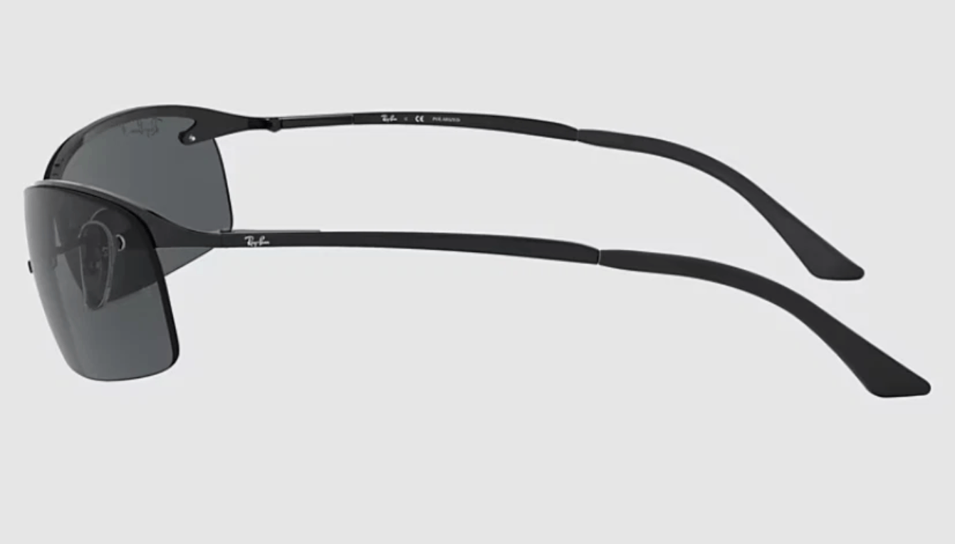 RayBan Ray-Ban RB3183 Polished Black/Grey Polarized Sunglasses Size ONE SIZE - 3 Thumbnail