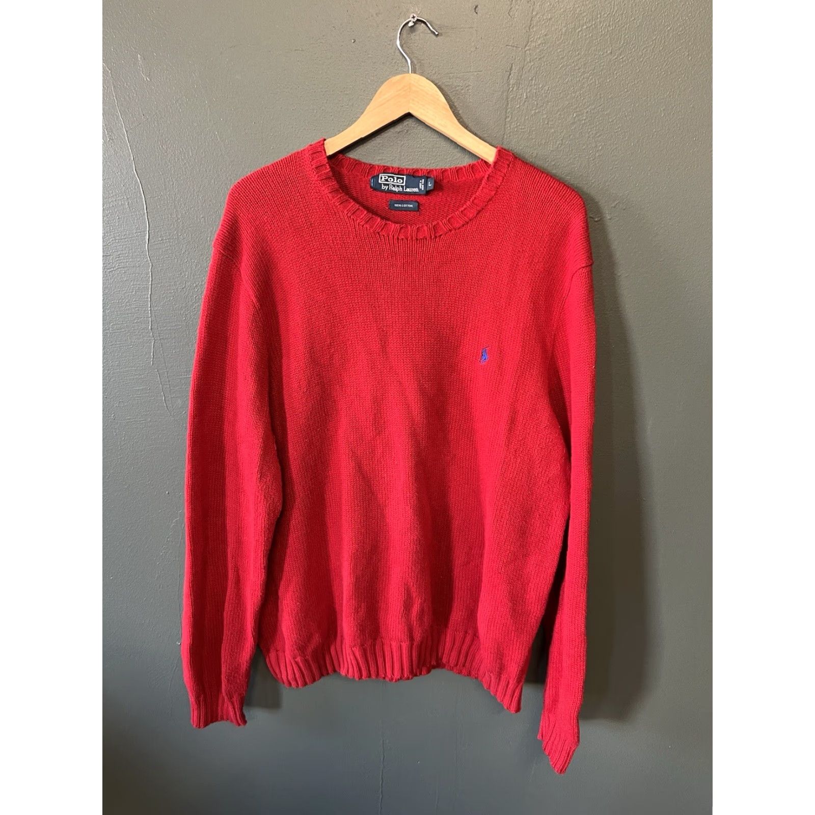 Polo Ralph Lauren Polo by Ralph Lauren Mens Red Knit Pullover Long Sleeve Sweatshirt Size Large Size US L / EU 52-54 / 3 - 2 Thumbnail