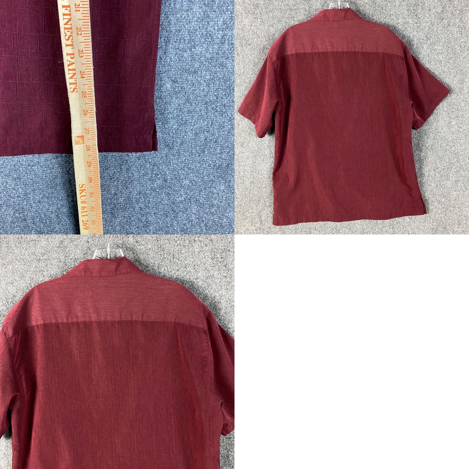 Vintage Batck Bay Button-Up Shirt Men Short Sleeve Red M 100% Polyester Button Closure Collared Casual Shirt, Regular Fit, Vintage No Size US M / EU 48-50 / 2 - 8 Thumbnail