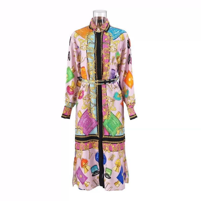 Versace Versace Mulberry silk water bottle print dress Size S / US 4 / IT 40 - 1 Thumbnail