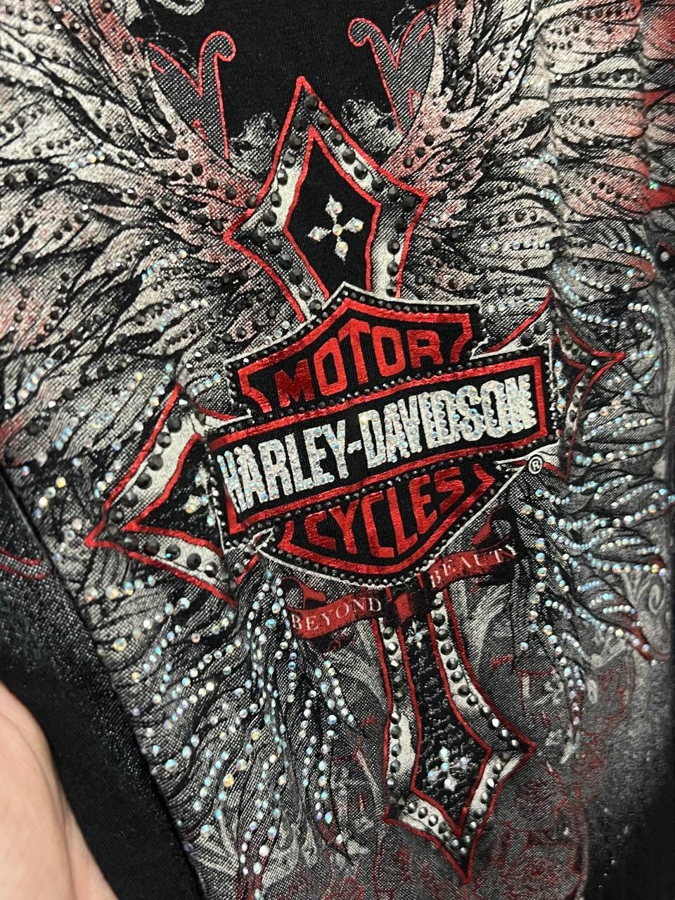 Harley Davidson × Vintage Vintage Y2K HARLEY DAVIDSON TANK TOP CRYSTAL Rhinestones Size M / US 6-8 / IT 42-44 - 5 Thumbnail