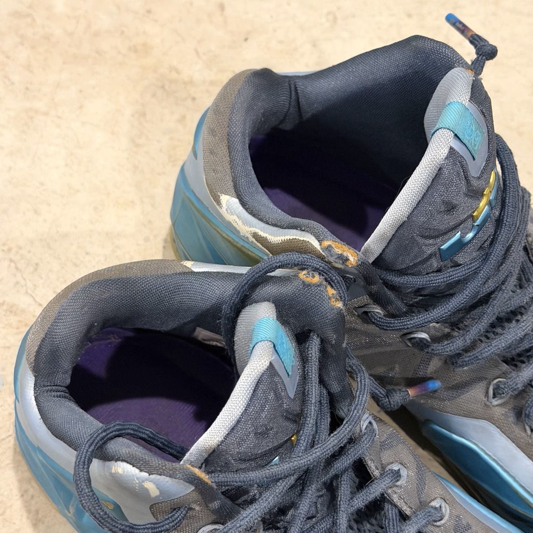 Nike Nike LeBron 11 XII Gamma Blue Armory Slate 616175-401 Sz 11.5 Basketball Nike LeBron Sneaker Men 2013 Colorful Logo Cushioned Performance High Top Size ONE SIZE - 3 Thumbnail