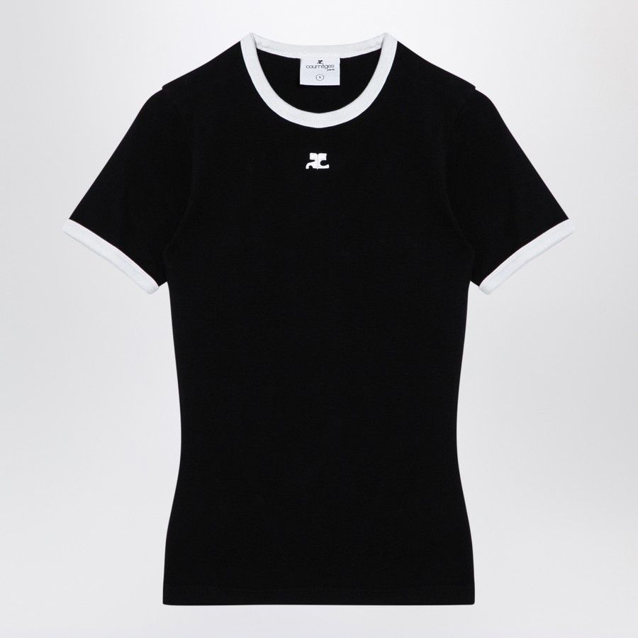 Courreges o1d2blof0824 Cotton T-Shirt in Black Size S / US 4 / IT 40 - 1 Thumbnail