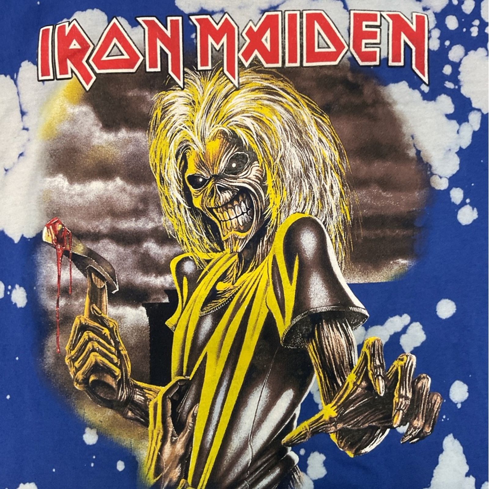 Iron Maiden Iron Maiden Tie-Dye Blue/White Graphic T-Shirt Size US S / EU 44-46 / 1 - 3 Thumbnail