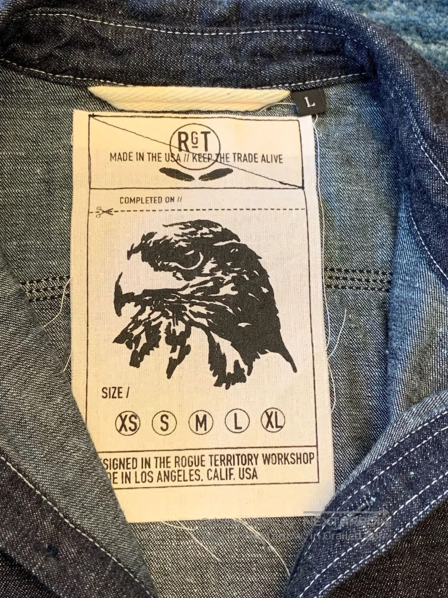 Rogue Territory RGT Rouge Territory Denim Work Shirt. Size US L / EU 52-54 / 3 - 5 Thumbnail