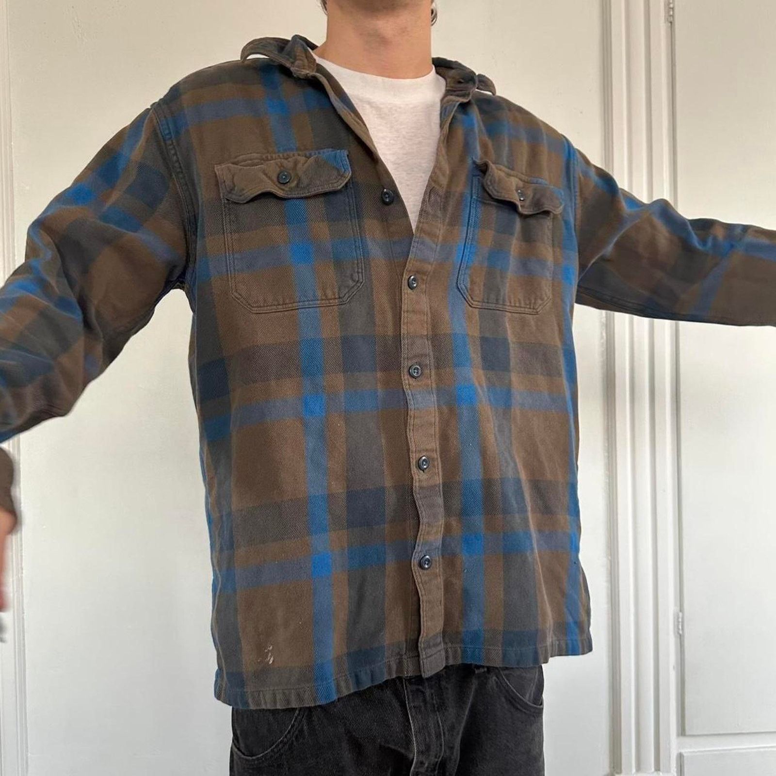 Patagonia × Vintage Patagonia Plaid Fjord Flannel Organic Cotton Button Up Shirt Size US M / EU 48-50 / 2 - 6 Thumbnail