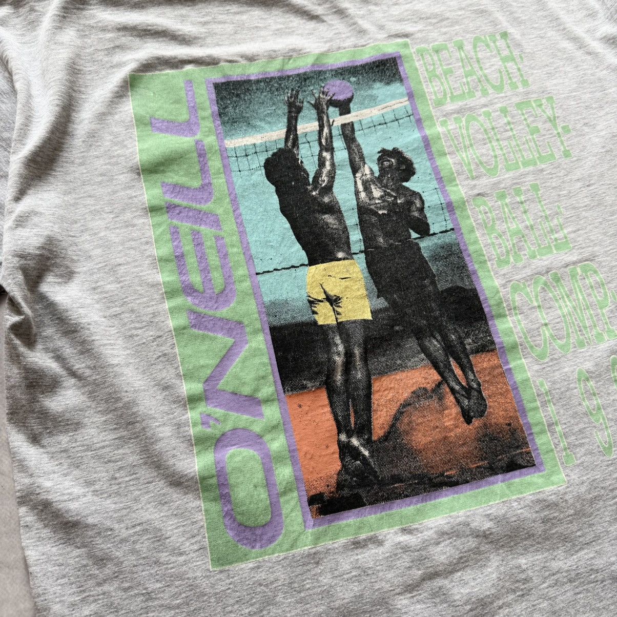 O'Neill Vintage 90s O’Neill Beach Volleyball Comp 1990 Surf T-shirt Size US L / EU 52-54 / 3 - 4 Thumbnail