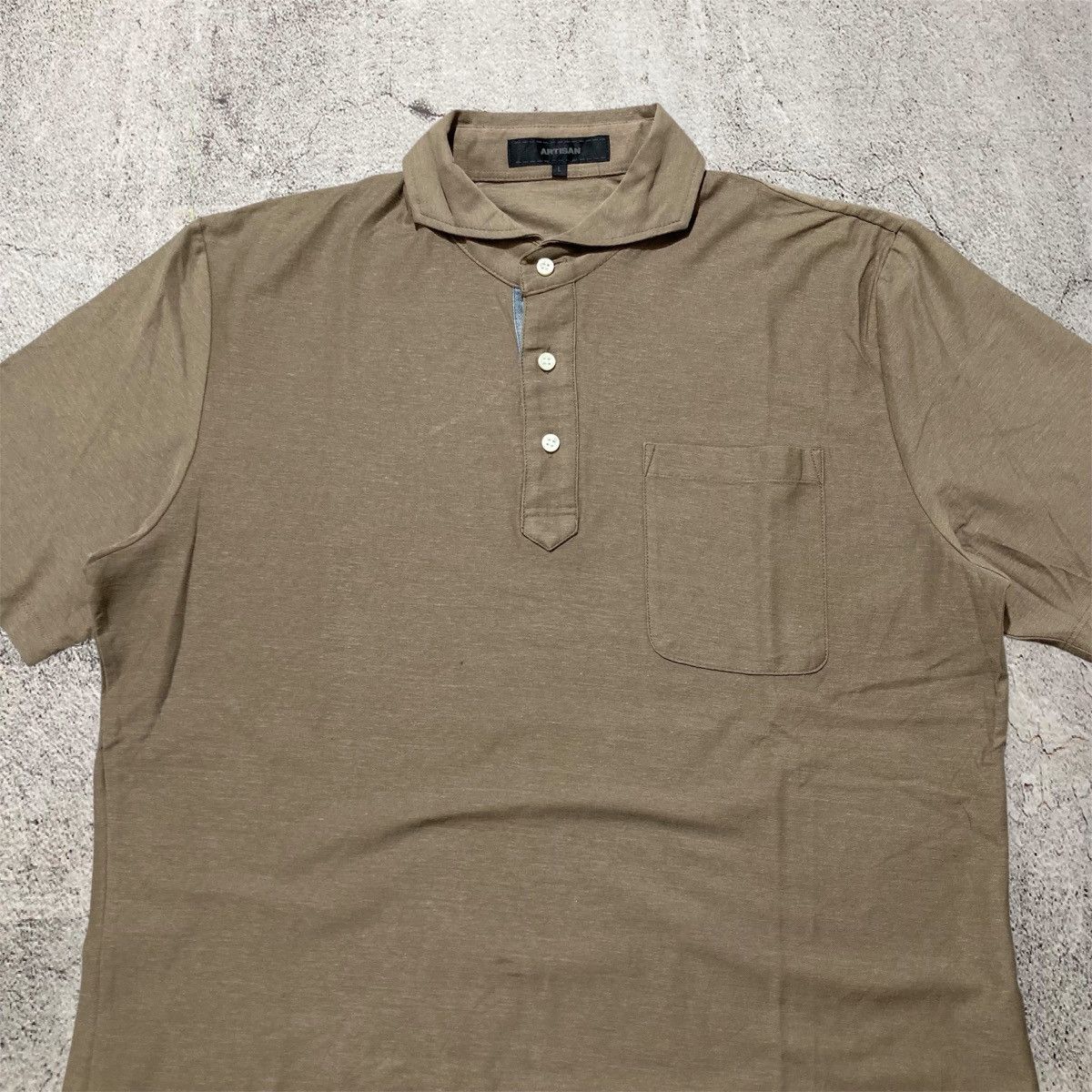 Japanese Brand 2000s Artisan Pocket Polo Tshirt Brown Designer Size US L / EU 52-54 / 3 - 2 Thumbnail