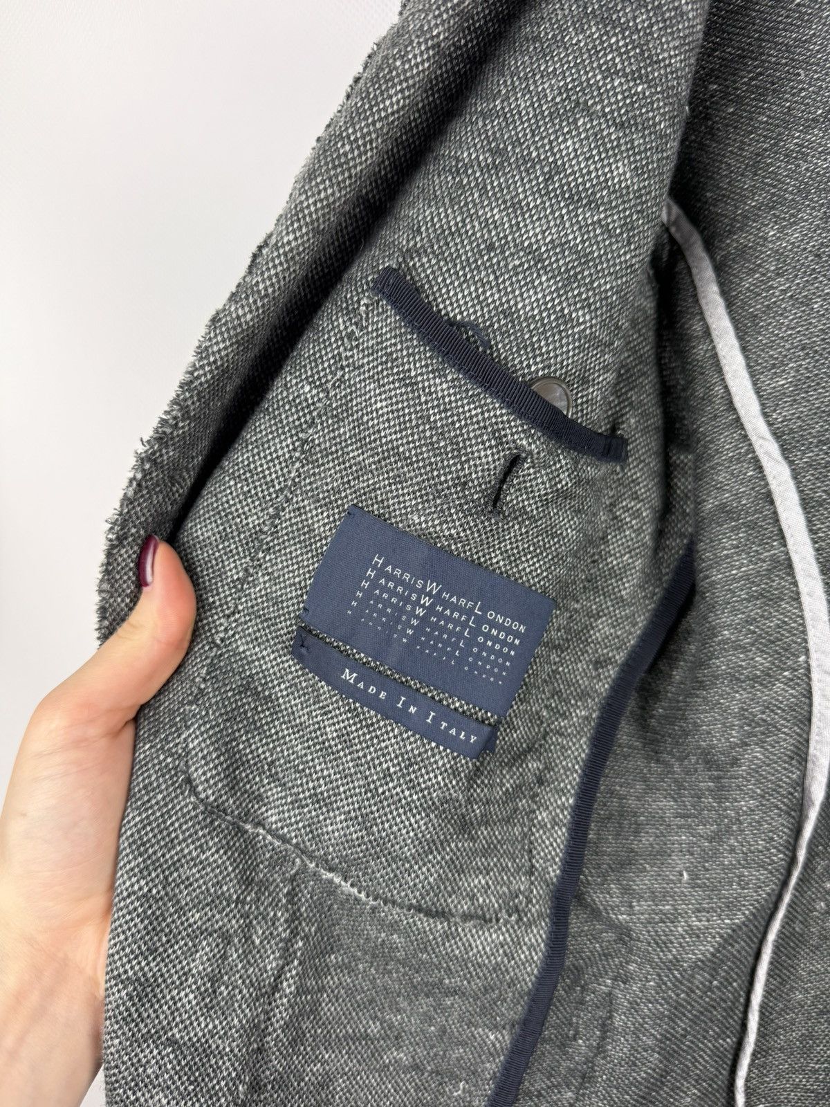 Harris Wharf London Harris Wharf London Cotton / Linen Unlined Blazer Jacket Size 38R - 18 Thumbnail