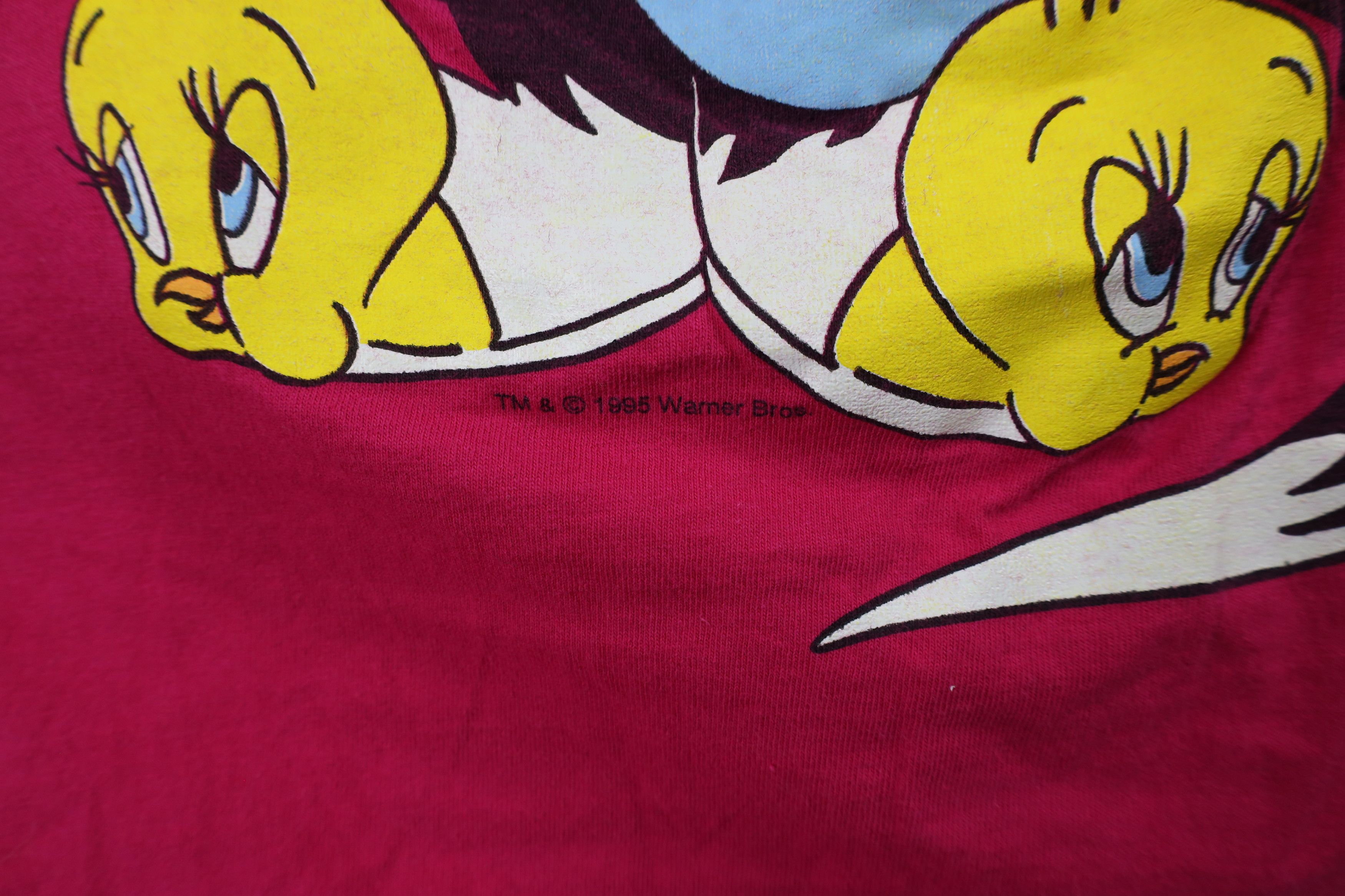 Vintage Vintage 90s Looney Tunes Sylvester Tweety Bird Sleep T-Shirt Size ONE SIZE - 5 Thumbnail