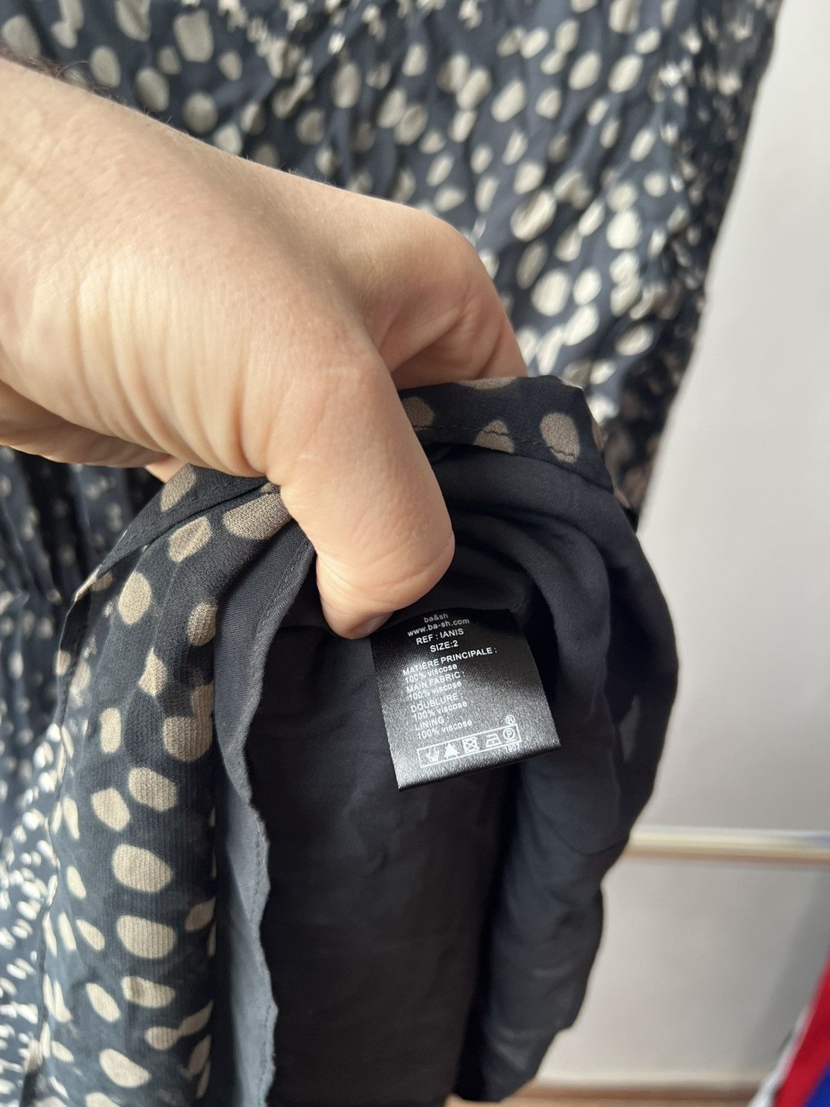 ba&sh BA&SH IANIS FLOATY POLKA DOT MINI DRESS BLACK WHITE VISCOSE Size S / US 4 / IT 40 - 7 Thumbnail