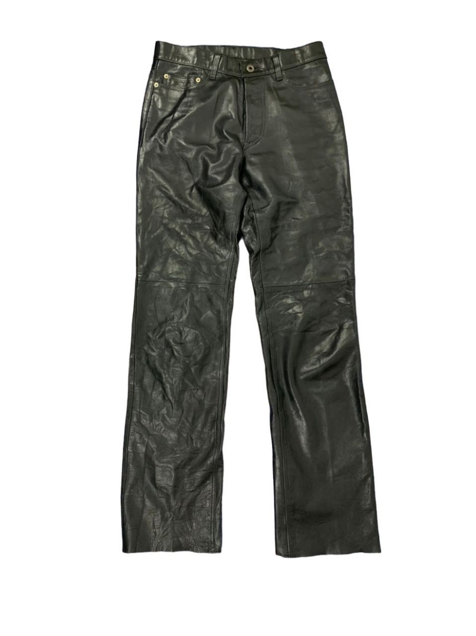 パンツ 2000s 5351 pour les hommes gimmick pant 5351 Pour Les Hommes 00s Cracked Cowhide Leather Bootcut
