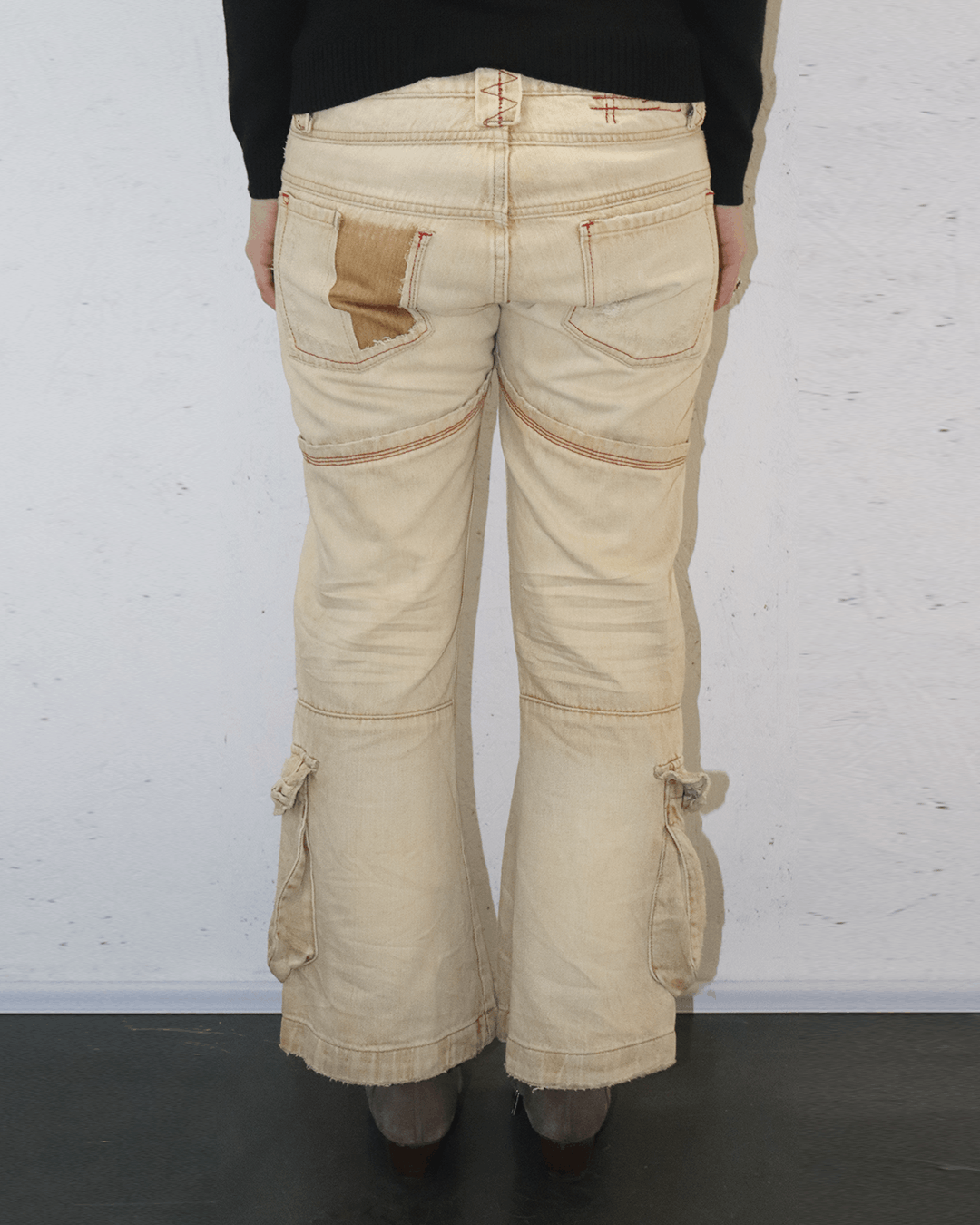 Marithe + Francois Girbaud Marithe Francois Girbaud 90s Damaged Cropped Boots Cut Pants Size 26" / US 2 / IT 38 - 4 Thumbnail