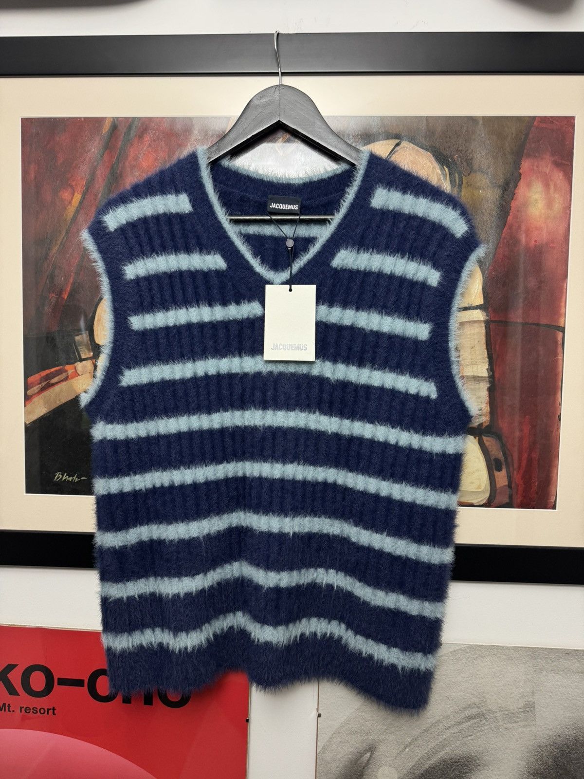 Jacquemus Jacquemus Navy Le Veste En Maille Oversize Knit Sweater Rare Size US XS / EU 42 / 0 - 1 Thumbnail