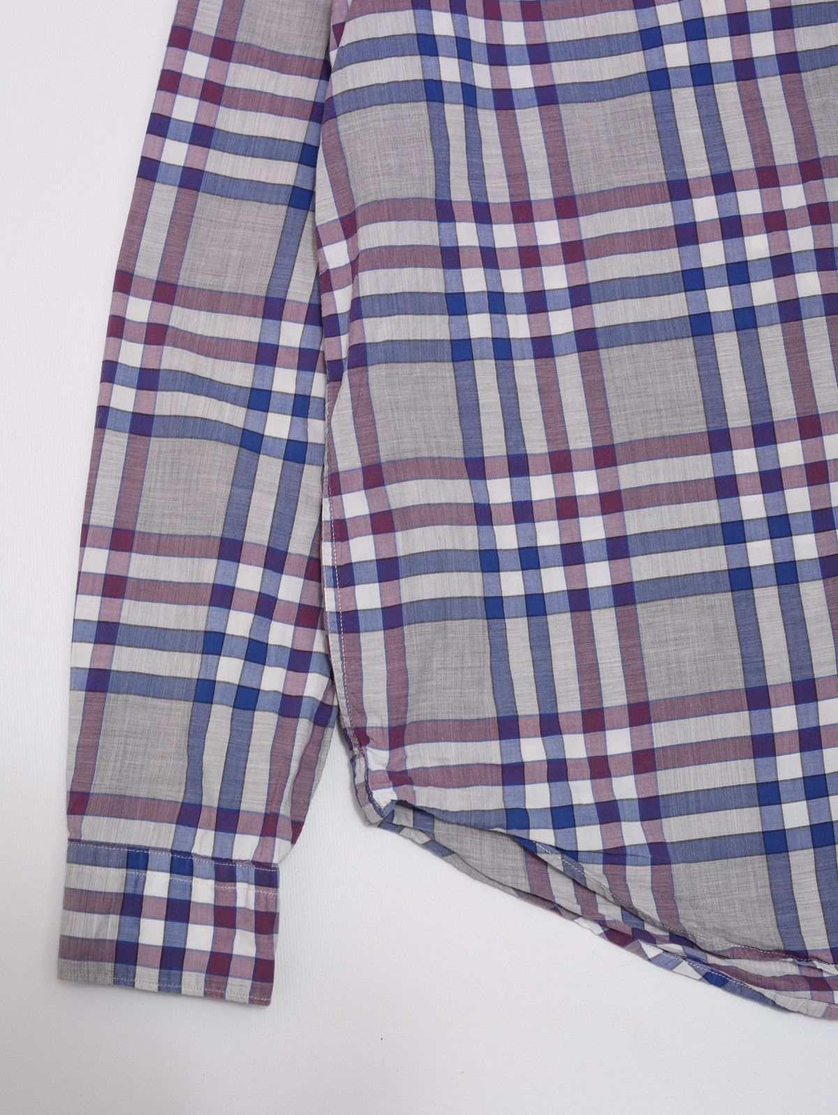 Acne Studios Acne Studios Straight Check AW10 Cotton Plaid Shirt Purple Size US M / EU 48-50 / 2 - 5 Thumbnail