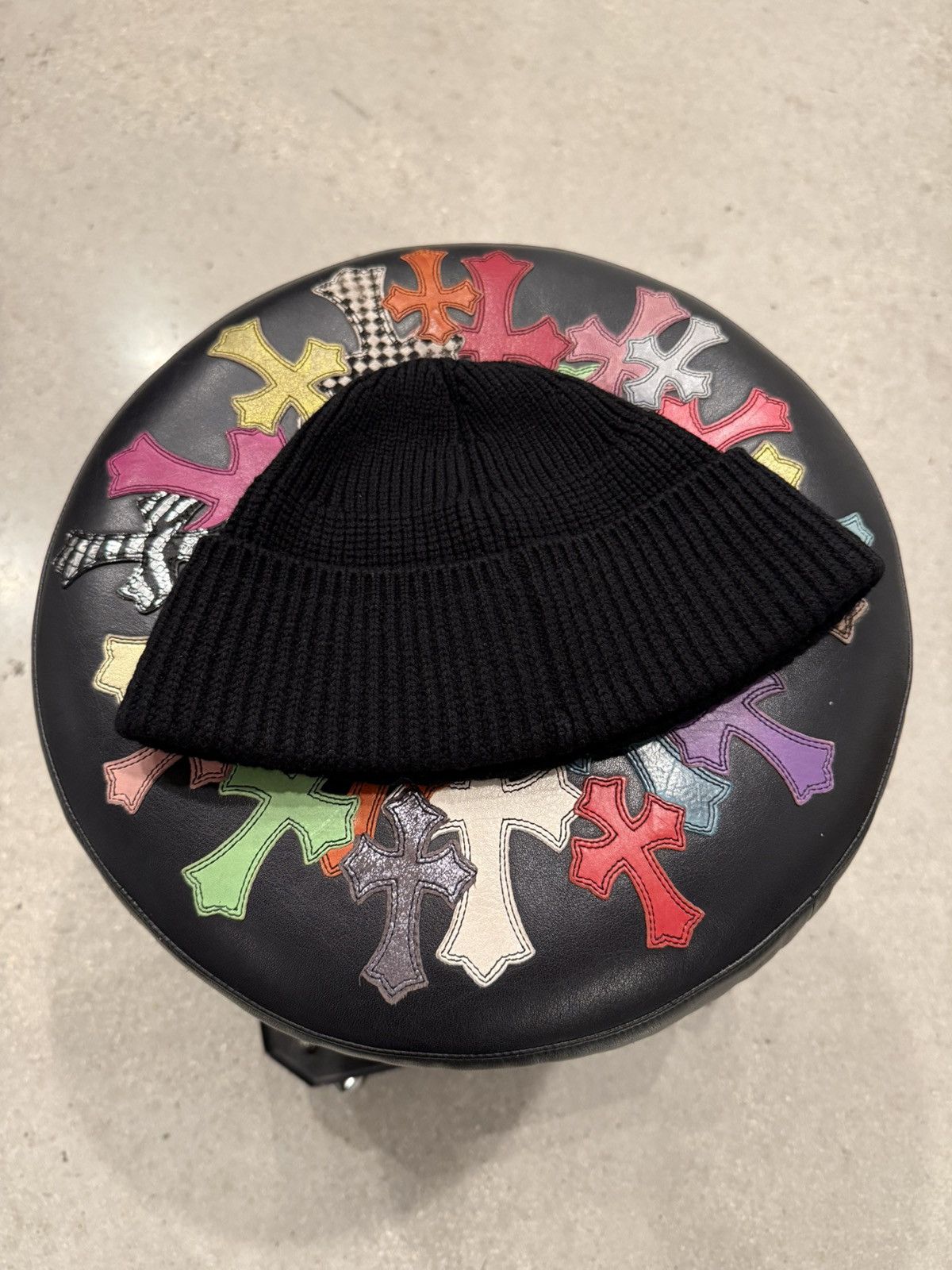 Chrome Hearts Chrome Hearts Cashmere Triple Cross Patch Beanie Size ONE SIZE - 5 Thumbnail