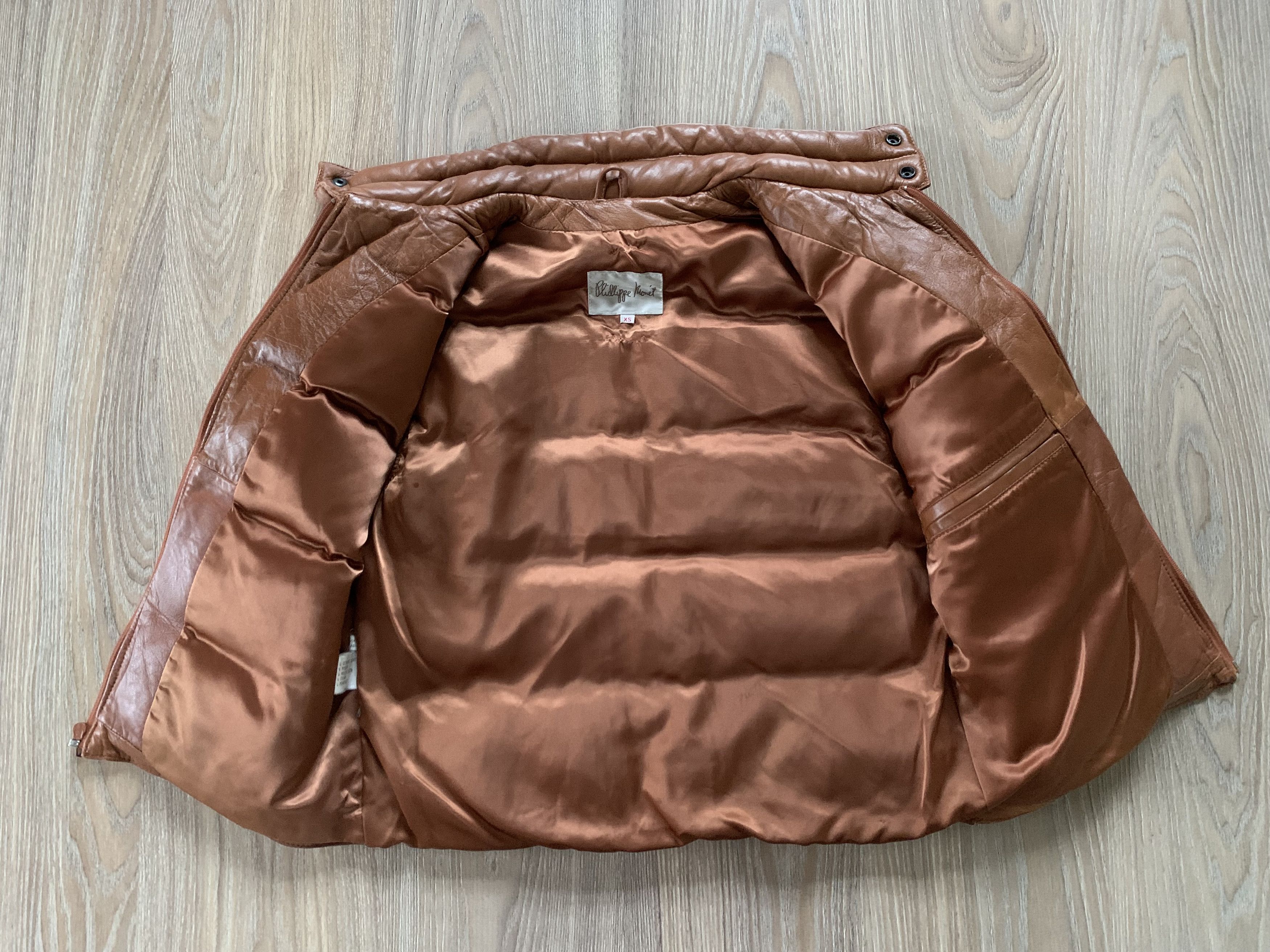 Other Vintage Phillippe Monet Brown Leather Down Vest Size US XS / EU 42 / 0 - 4 Thumbnail