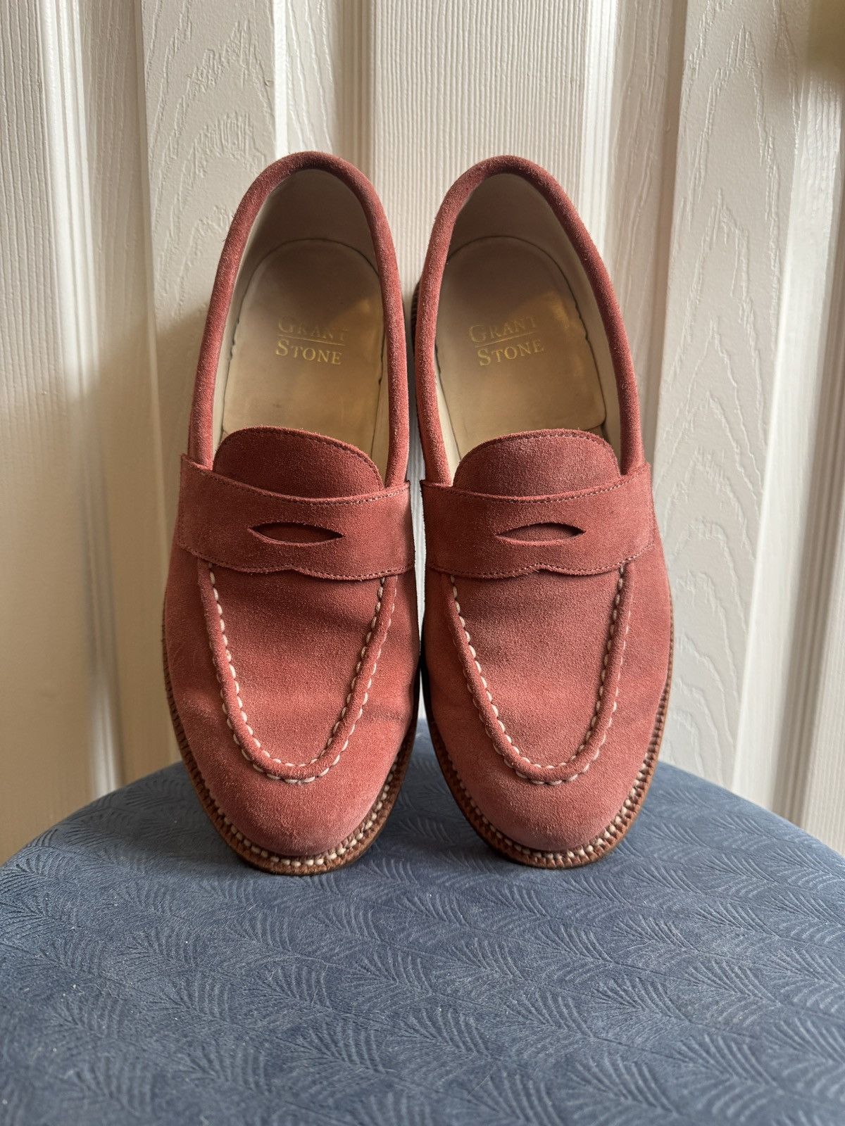 Grant Stone Grant Stone Traveler Penny Loafer CF Stead Coral Suede 6D Size US 6 / EU 39 - 6 Thumbnail