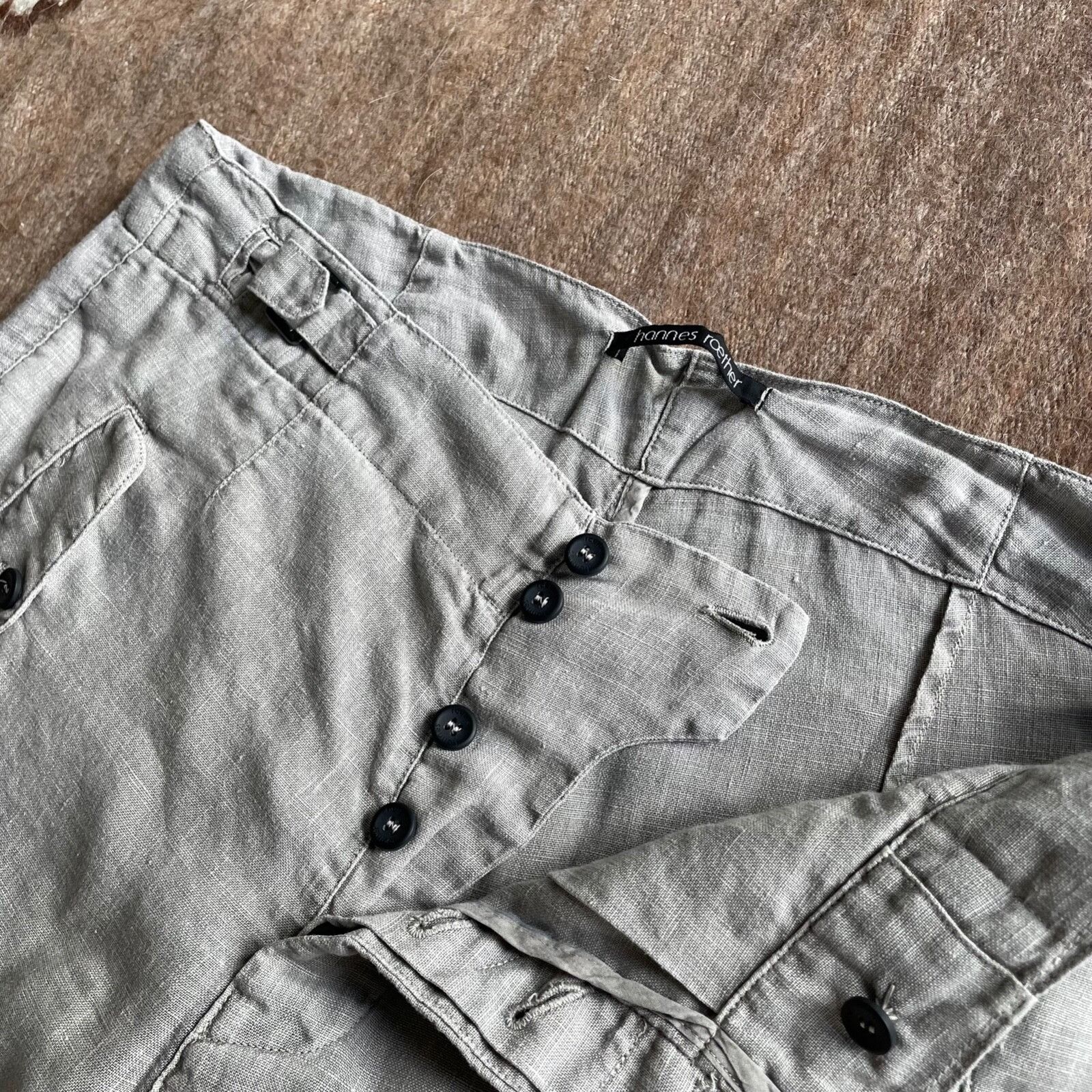 hannes roether Hannes Roether Linen Summer Shorts Size L 9170AC Size US 34 / EU 50 - 4 Thumbnail