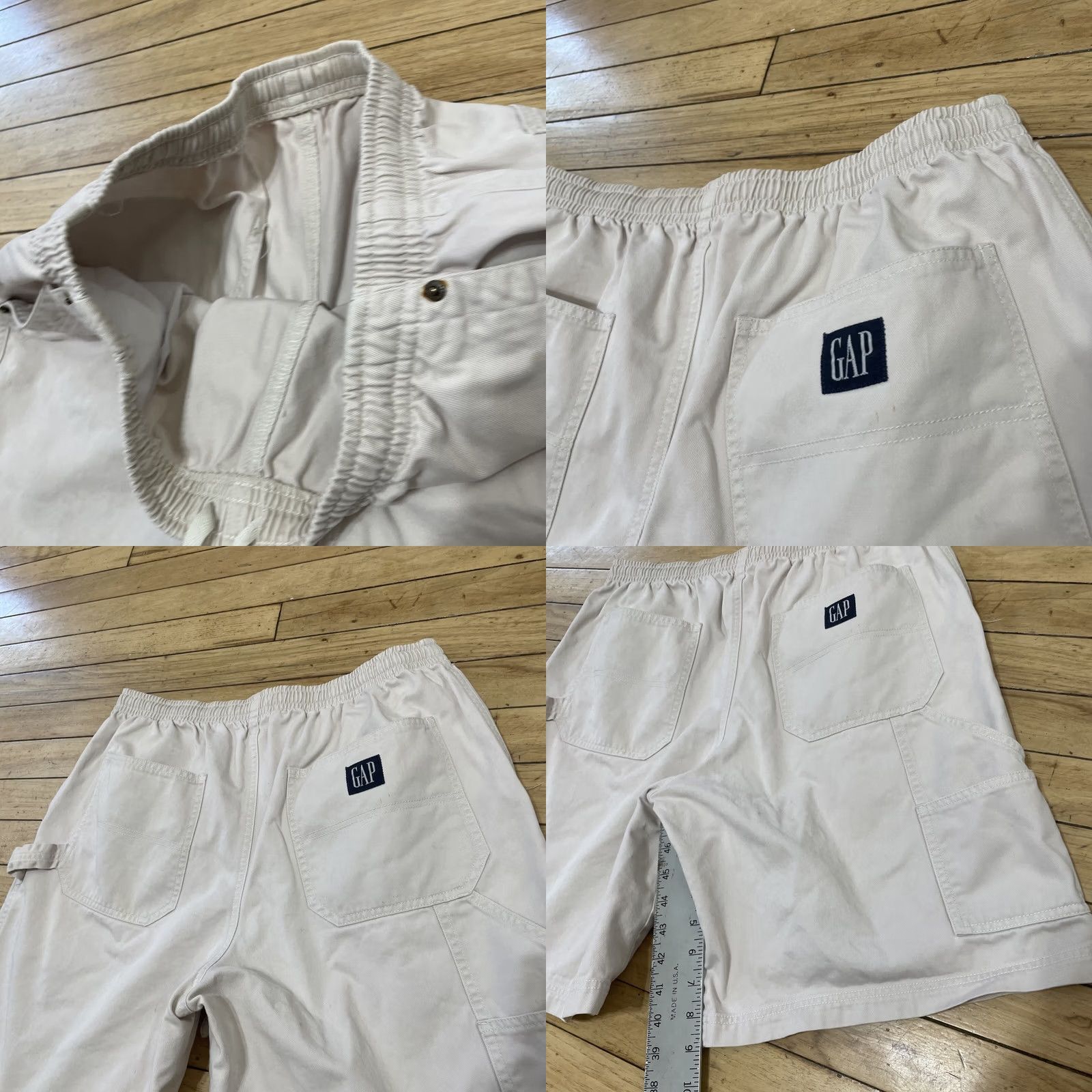 Gap GAP Carpenter Shorts Men L Drawstring Stretch Cream Utility Skate Workwear Grung Size US 33 - 10 Thumbnail