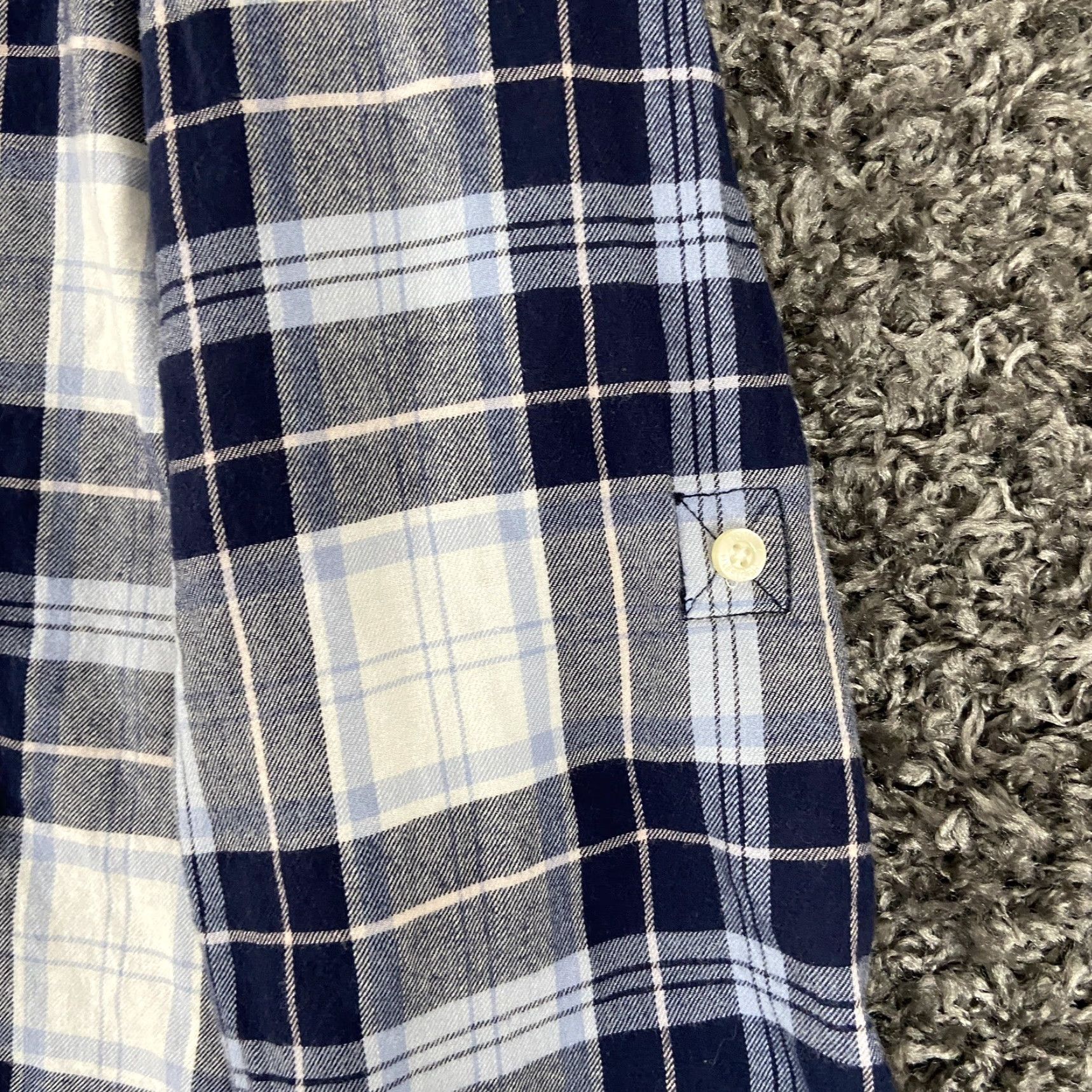Tommy Hilfiger TOMMY HILFIGER Plaid Blouse Women's Long Sleeve Size L Blue White Gray Colorful Size L / US 10 / IT 46 - 3 Thumbnail