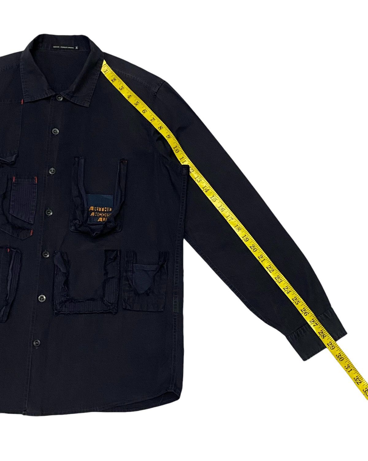 Japanese Brand × Marithe + Francois Girbaud × Vintage Vtg Marithe Francois Girbaud Ripped Pocket Button Ups Shirt Size US M / EU 48-50 / 2 - 19 Thumbnail