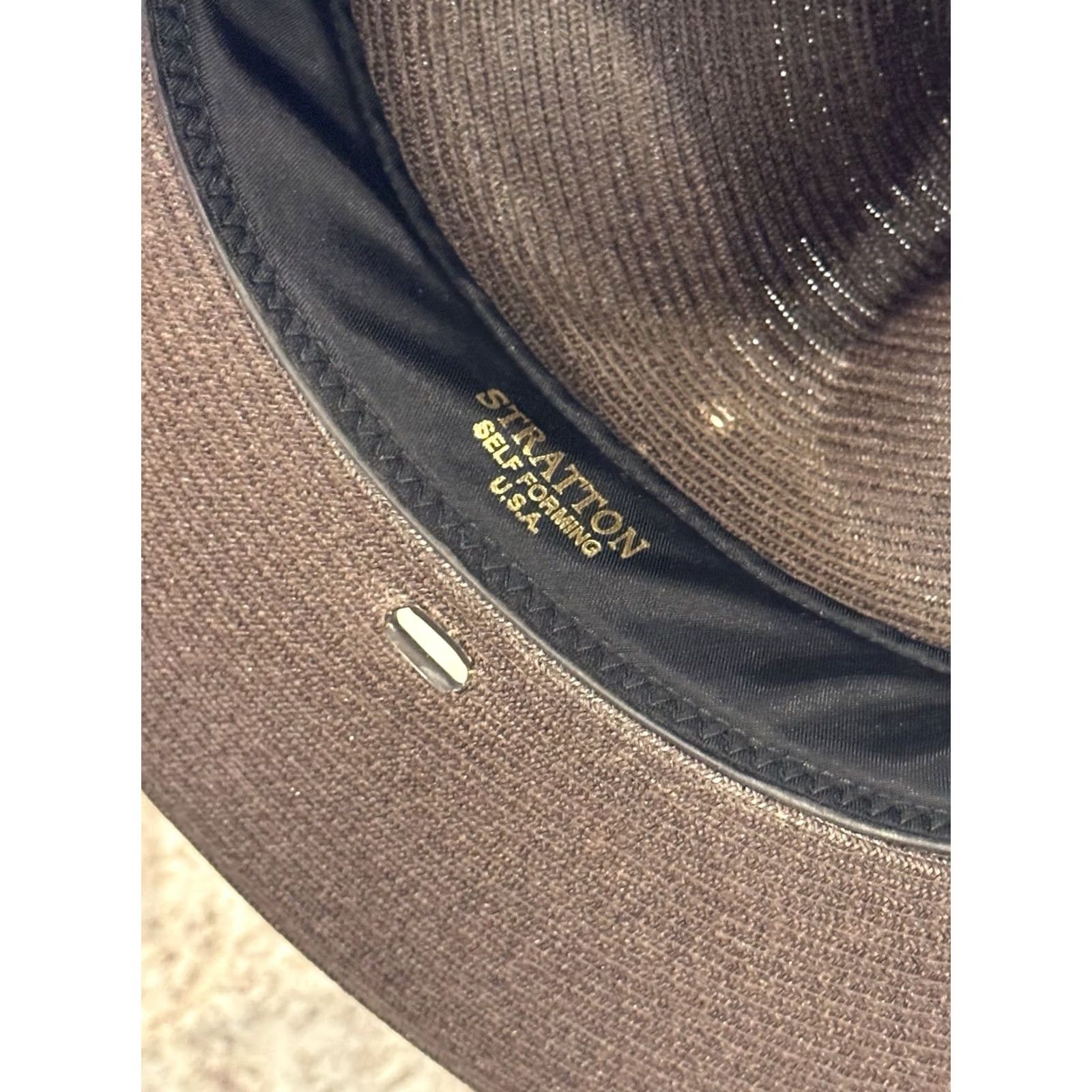 Vintage VINTAGE Stratton Campaign Hat 7 USA Brown Straw Police Trooper Hat Men Size ONE SIZE - 7 Thumbnail
