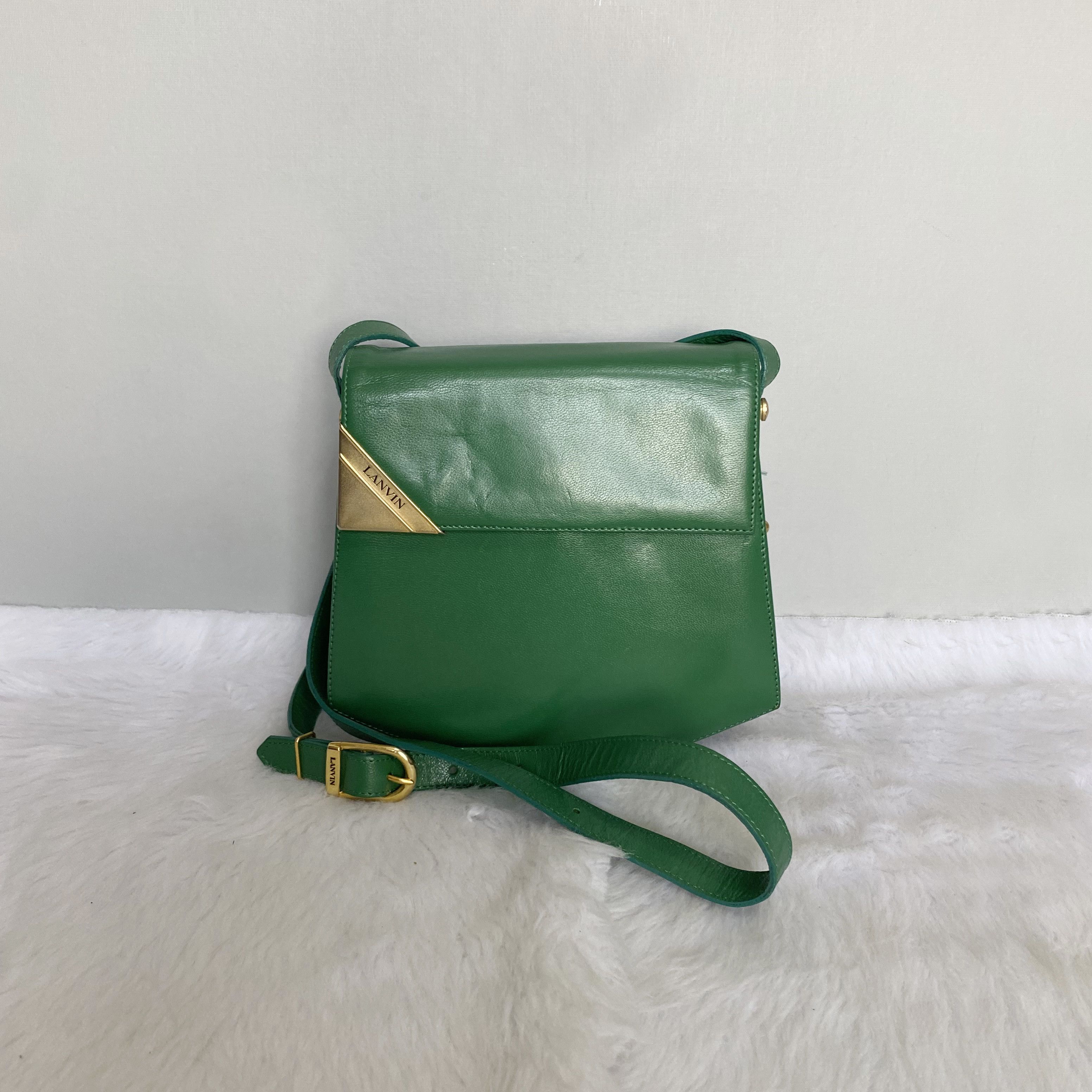 Lanvin Vintage Green Leather Crossbody Bag Size ONE SIZE - 1 Thumbnail