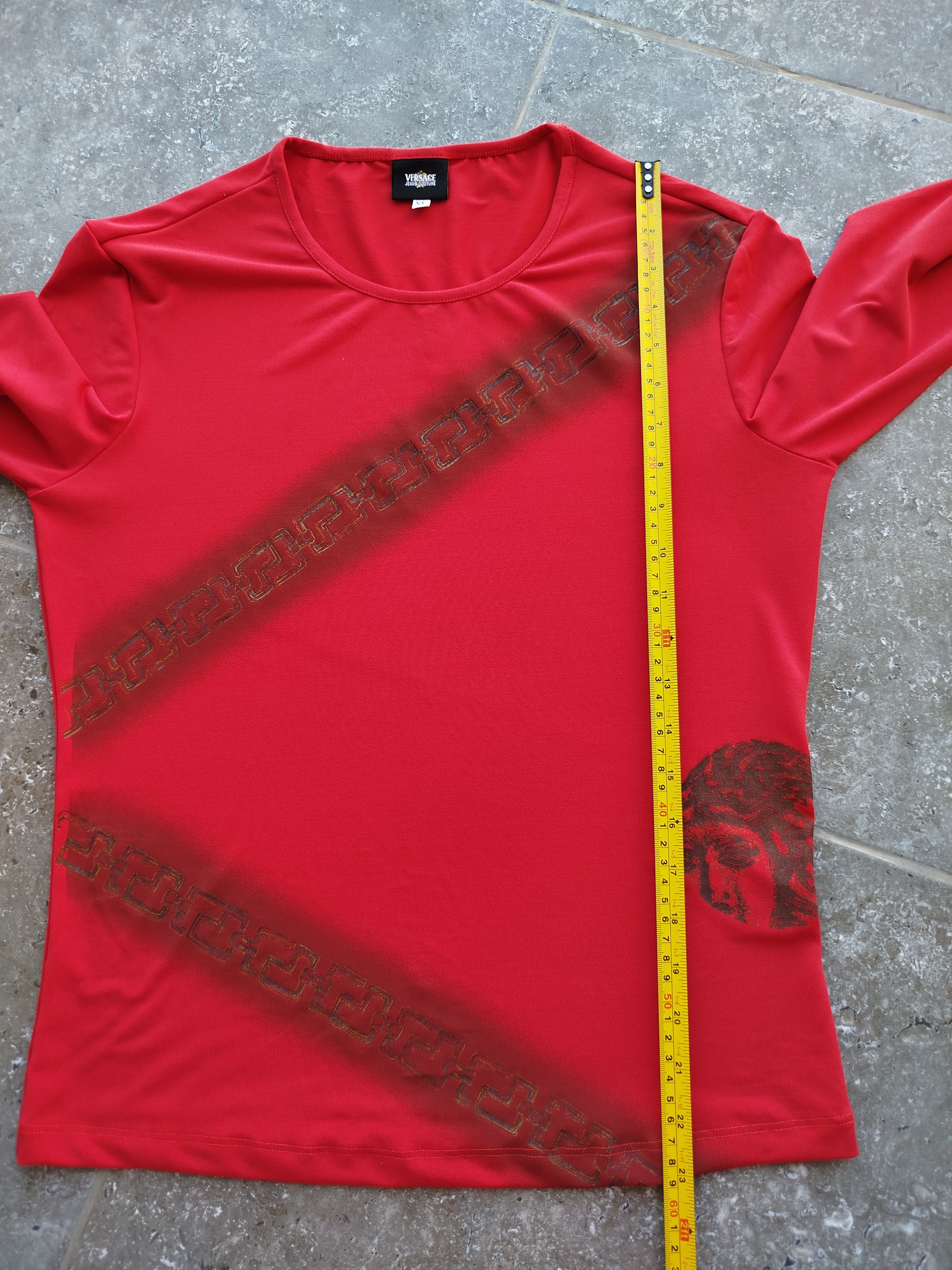 Versace Jeans Couture Top Long Sleeve Medusa Greek Key Vintage 90s Size XL Size XL / US 12-14 / IT 48-50 - 14 Thumbnail