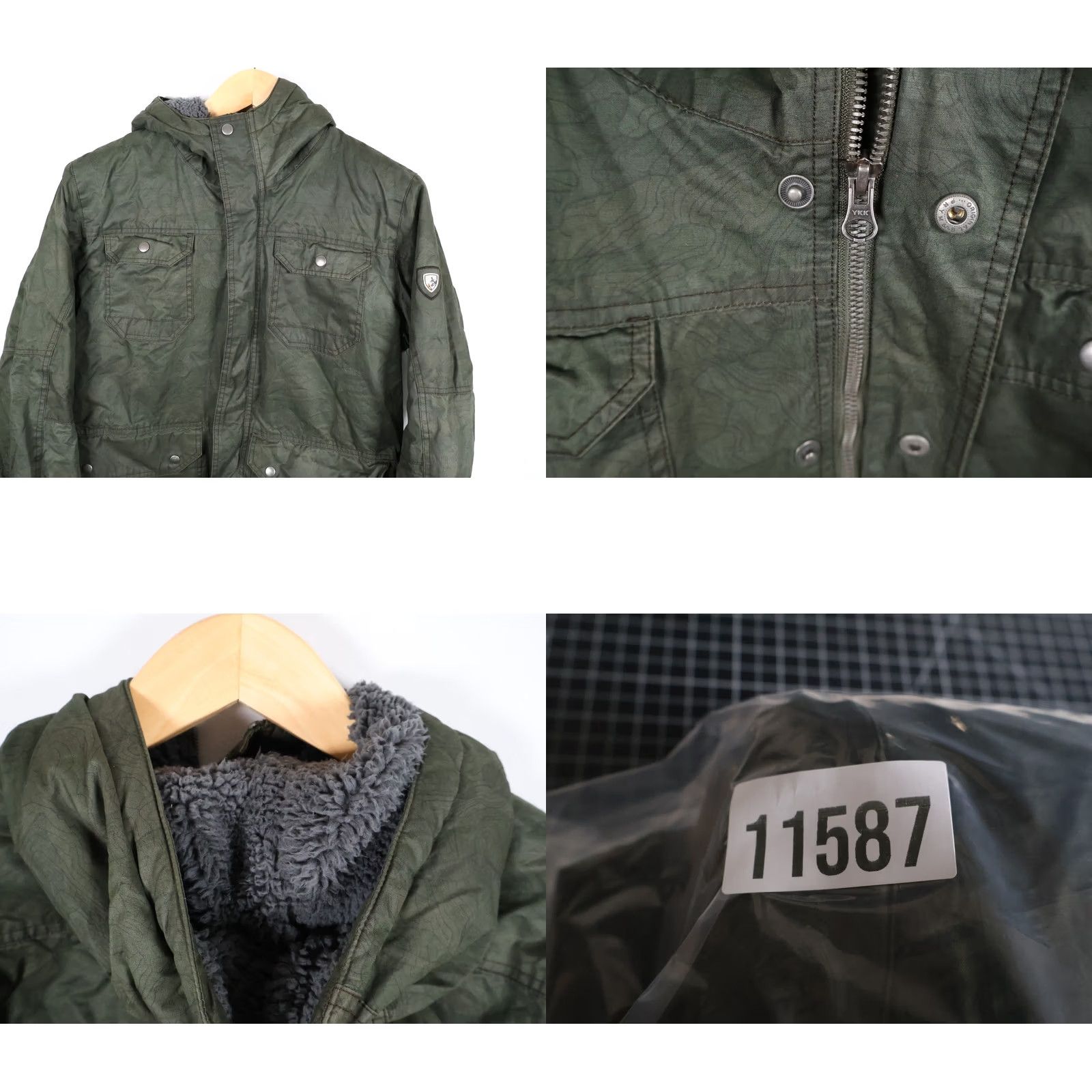 Vintage Kuhl Projekt Jacket Women's Large Green Sherpa Lined Zip Up Hooded Military Jacket Size L / US 10 / IT 46 - 10 Thumbnail