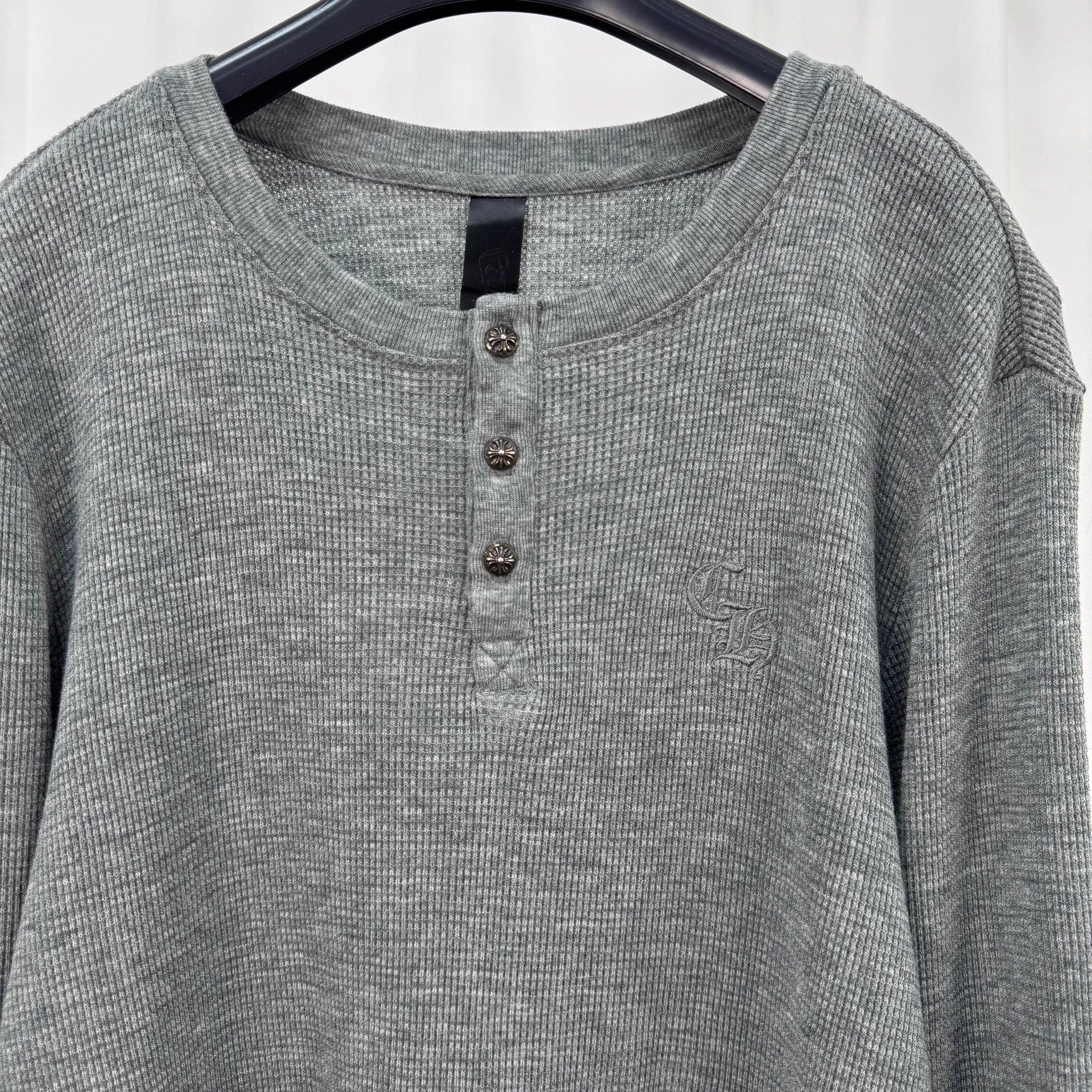 Chrome Hearts Chrome Hearts Grey Waffle Silver-Button Longsleeve XL Size US XL / EU 56 / 4 - 3 Thumbnail