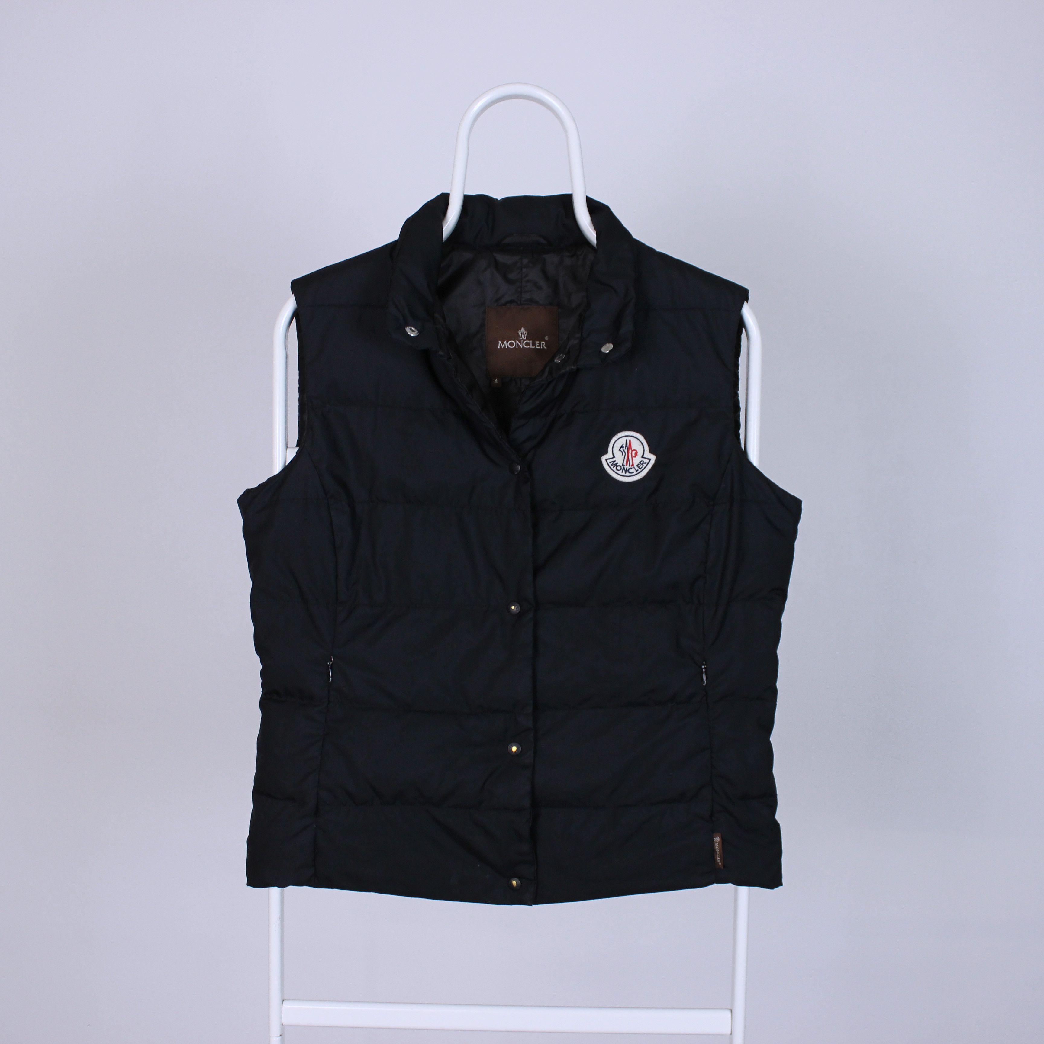 image of Moncler Vintage Vest Women Big Logo S M in Black (Size Small)