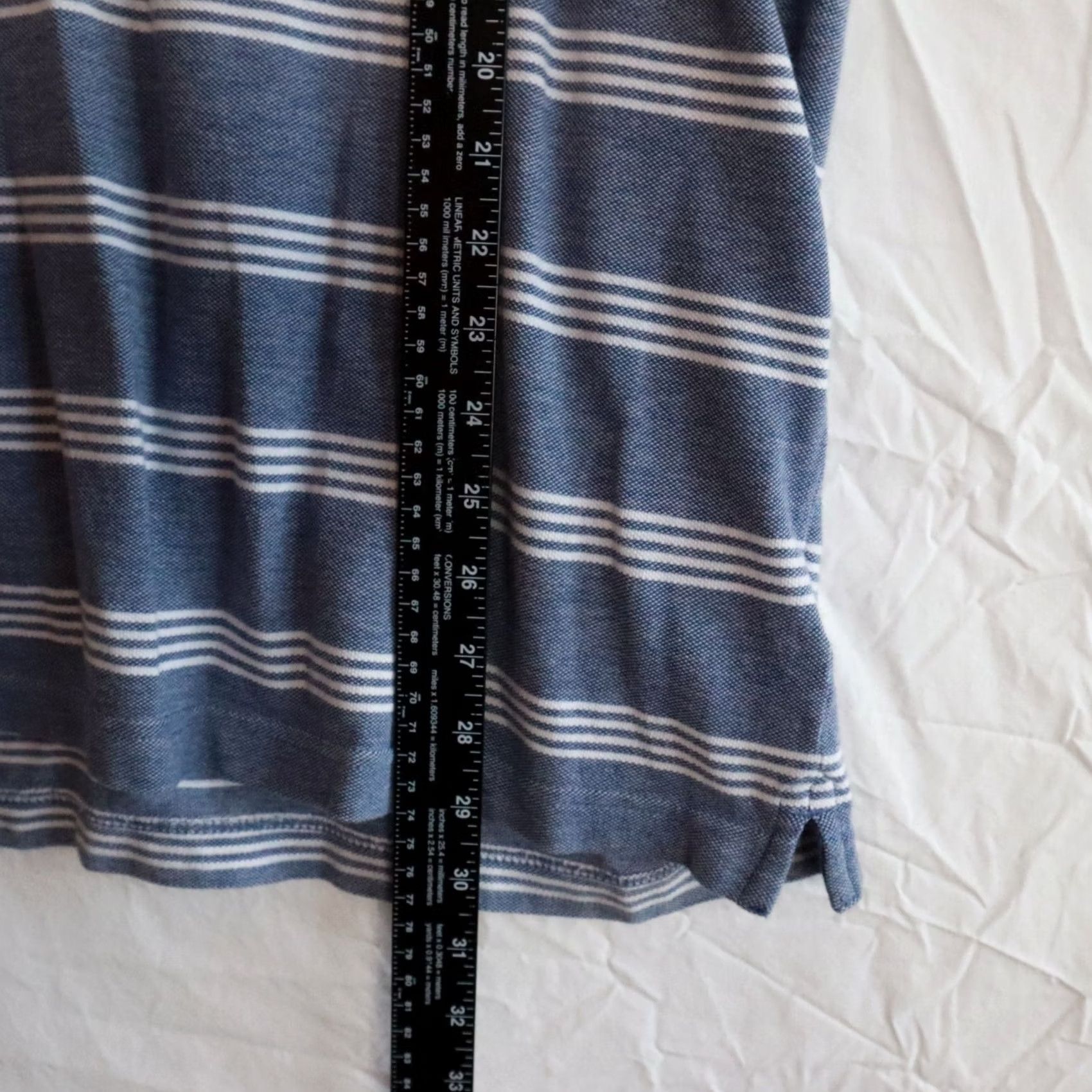 Chaps Chaps Polo Shirt Mens XL Blue Striped Short Sleeve Casual Knit Stretch Size US XL / EU 56 / 4 - 5 Thumbnail