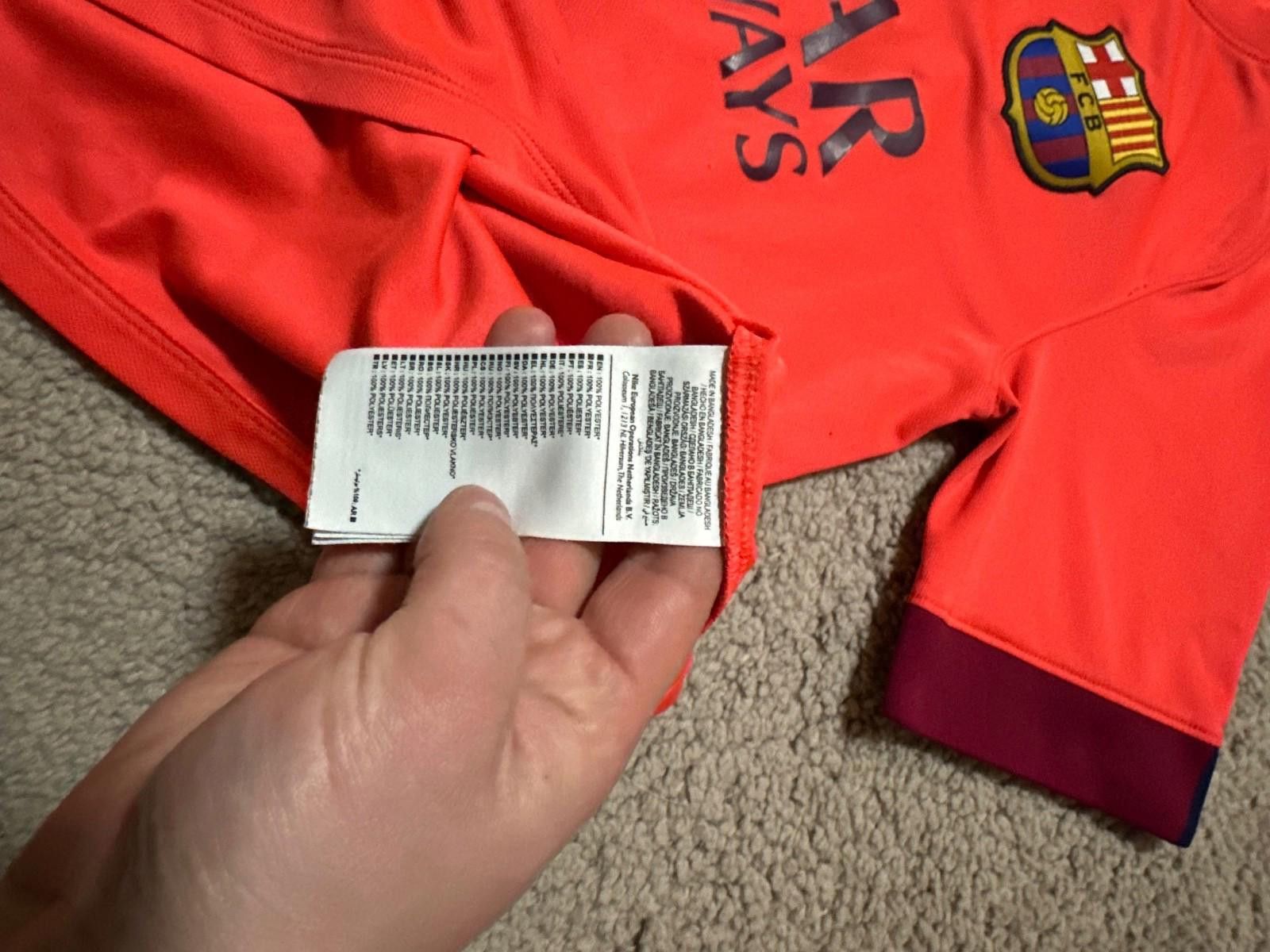 Nike BARCELONA 2014 FOOTBALL SHIRT SOCCER JERSEY NIKE MESSI #10 Size US S / EU 44-46 / 1 - 6 Thumbnail
