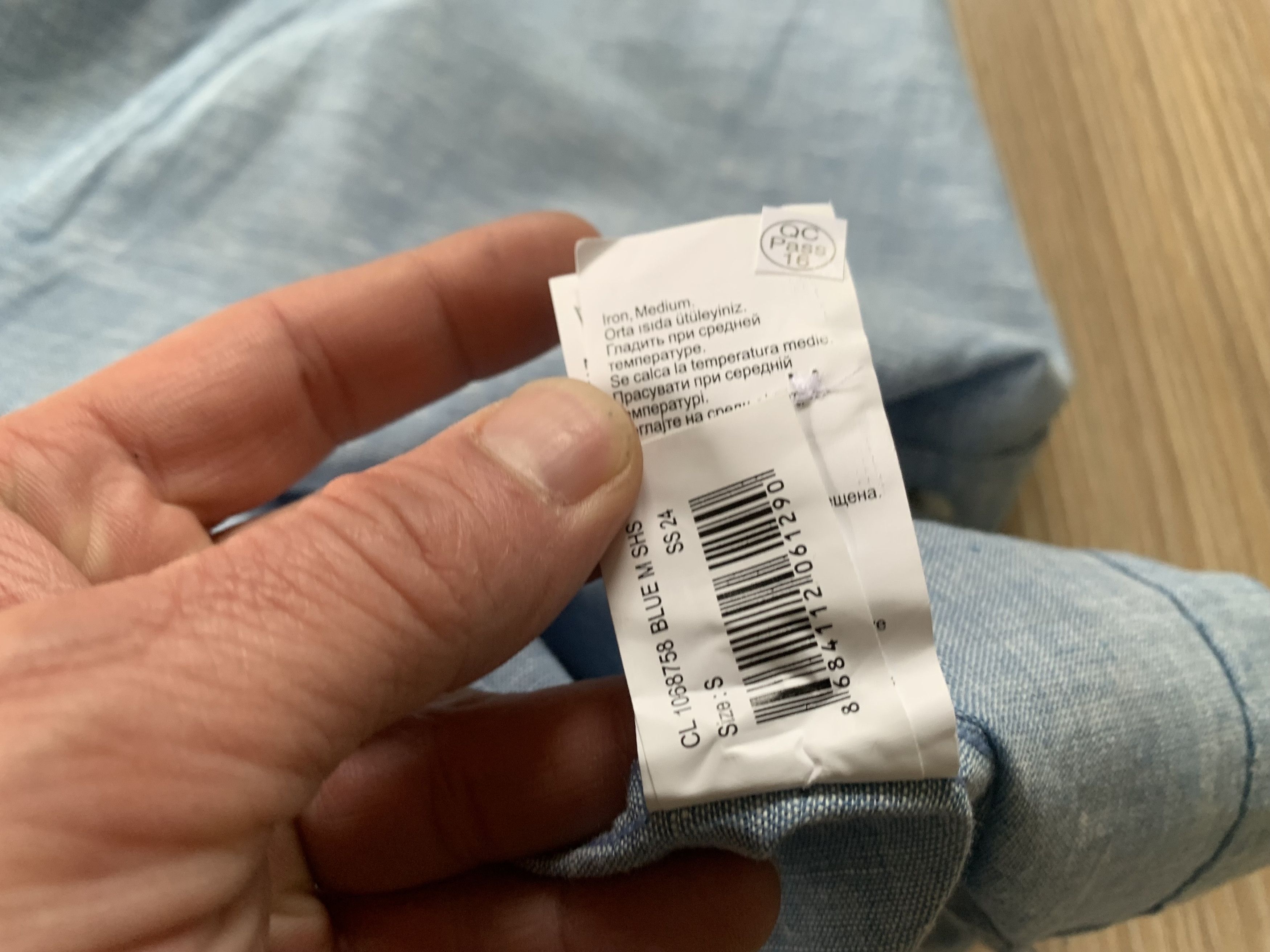 Other Colins New Linen Light Blue Pocket Short Sleeve Shirt Size US S / EU 44-46 / 1 - 9 Thumbnail
