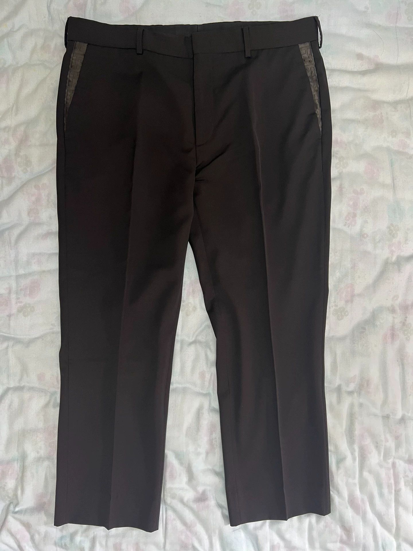 Fendi Fendi FF Monogram Basic Wool Trousers Men's 50 Black Size US 34 / EU 50 - 2 Thumbnail
