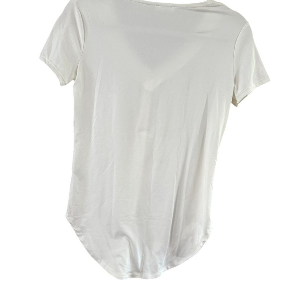Other Ardene Cream Short Sleeve Front Blouse Size XS / US 0-2 / IT 36-38 - 2 Thumbnail