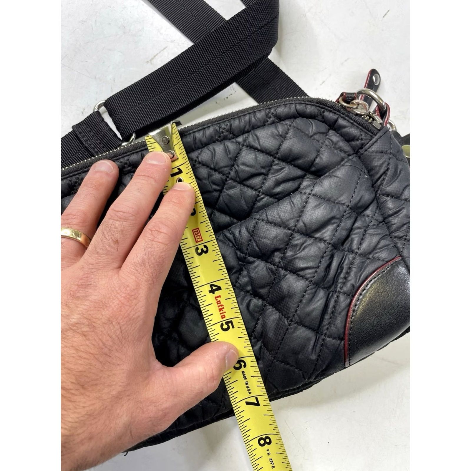 MZ Wallace MZ Wallace Crosby Crossbody Bag Women's Quilted Nylon Navy Blue Size ONE SIZE - 7 Thumbnail