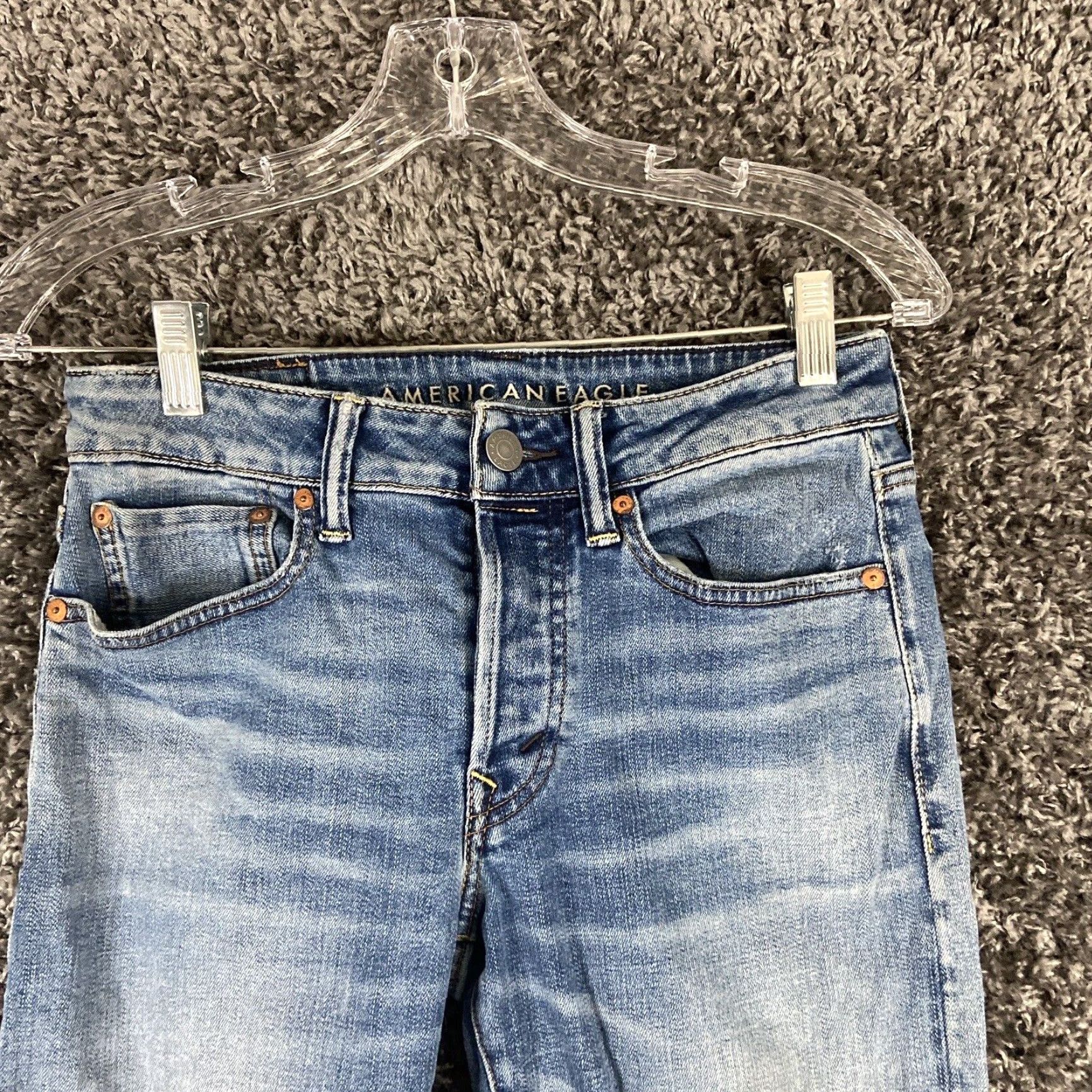 American Eagle Outfitters VINTAGE? No. Use: American Eagle Outfitters Jeans Slim 28x27 Men Blue Distressed Straight 27 Inseam Mens Size US 28 / EU 44 - 4 Thumbnail
