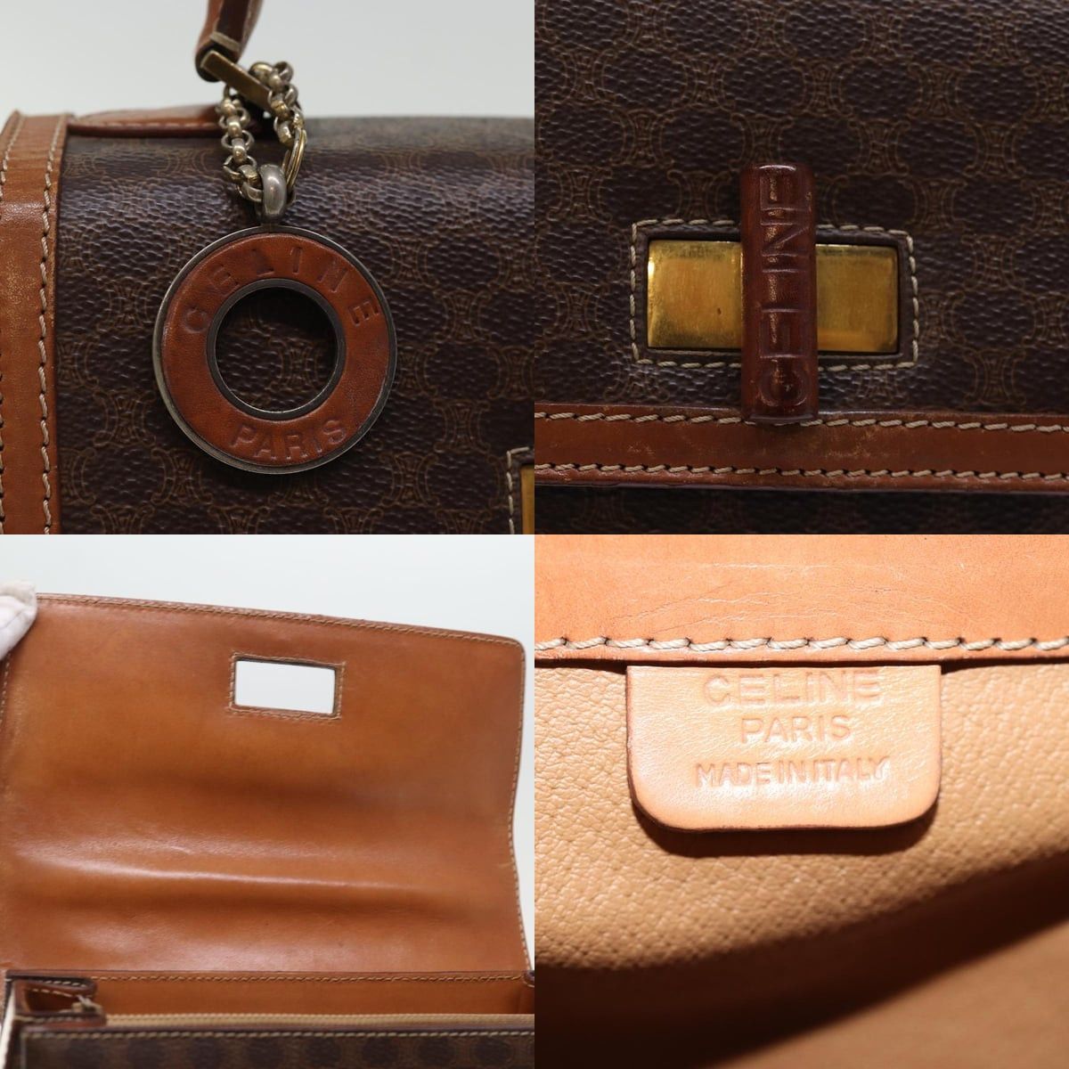 Celine CELINE Macadam Canvas Hand Bag Pvc Brown Size ONE SIZE - 11 Thumbnail