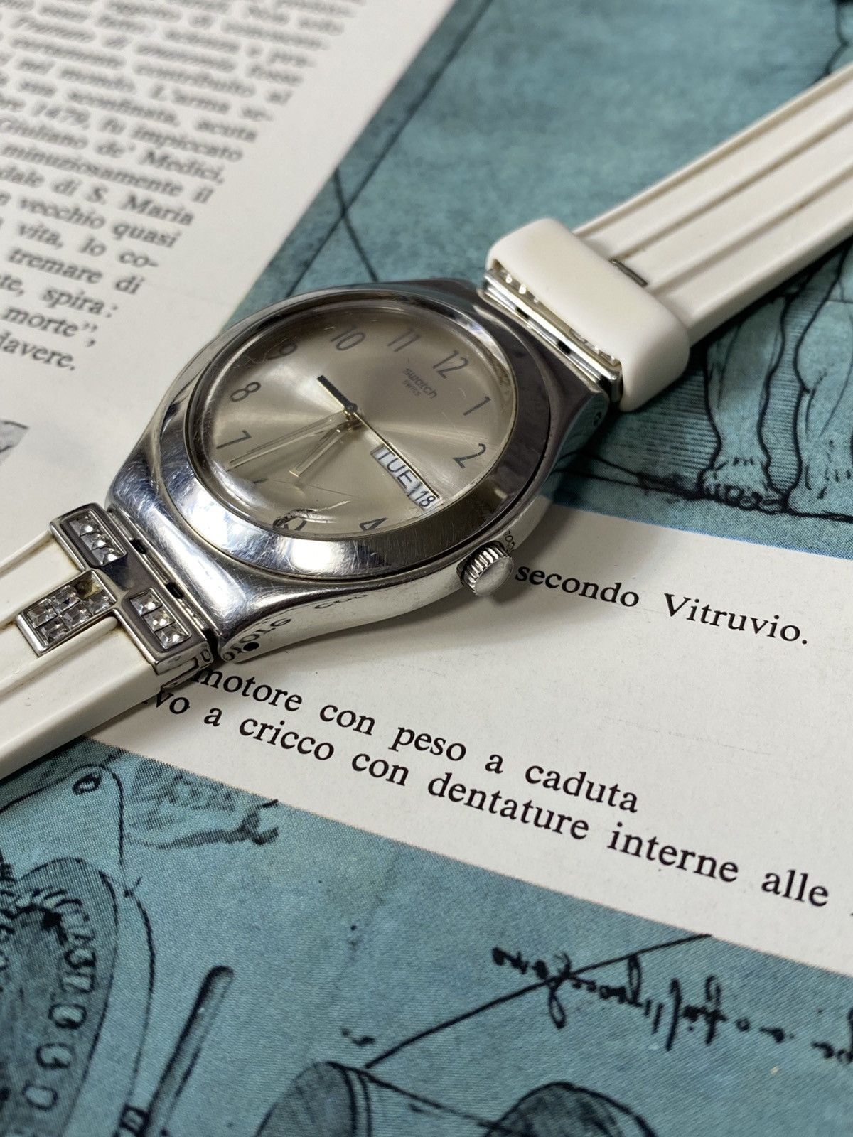 Swatch Swiss Swatch Irony Watch: Day/Date, White Strap, Day/Date Size ONE SIZE - 4 Thumbnail
