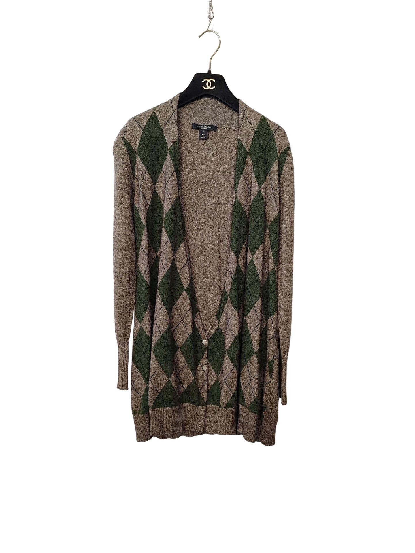 Max Mara MaxMara Argyle Cashmere Blend Cardigan Size S Size S / US 4 / IT 40 - 1 Thumbnail