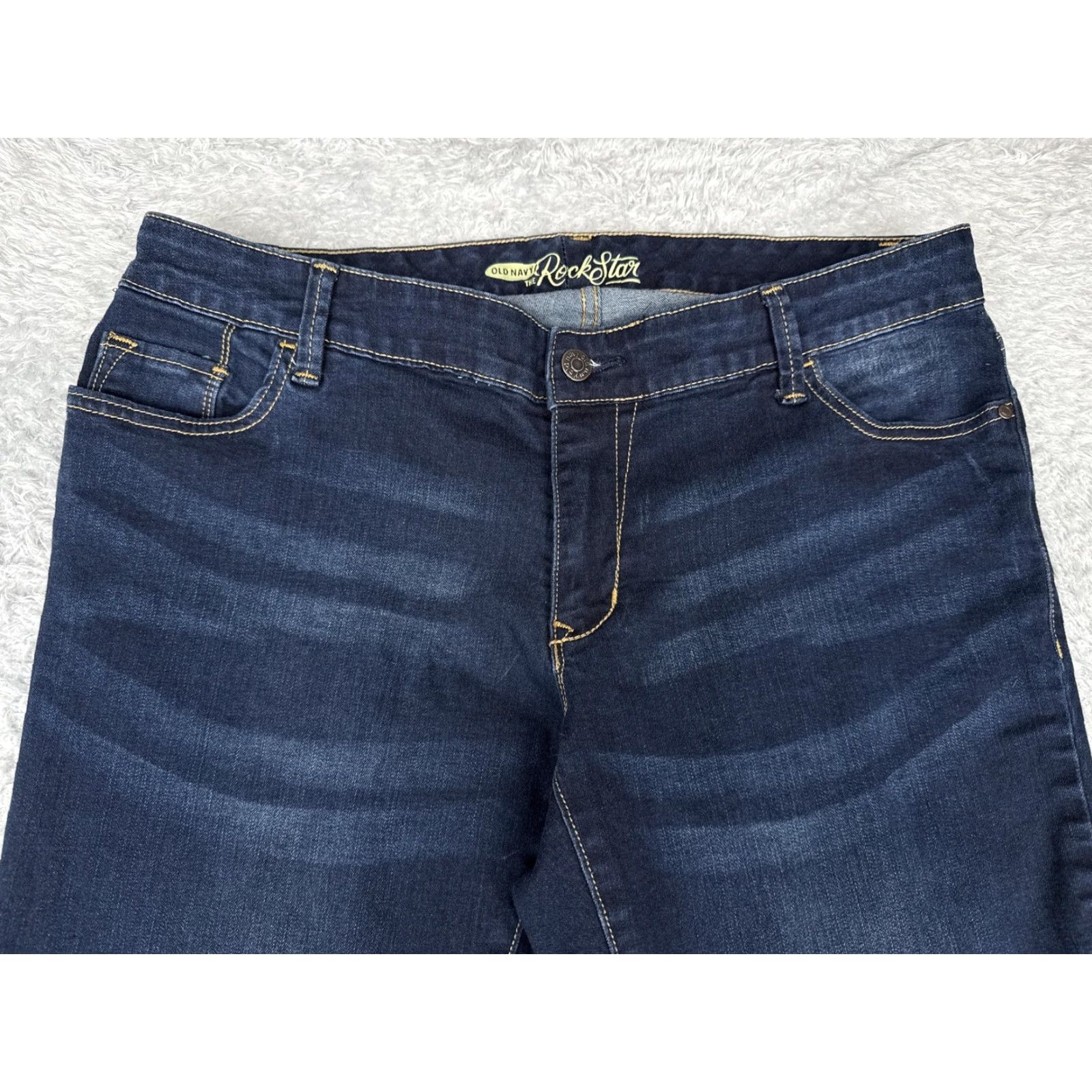 Old Navy Old Navy Rockstar Jeans 32x31 Dark Wash Bootcut Stretch Denim 90s Womens Size 24" / US 00 / IT 34 - 4 Thumbnail
