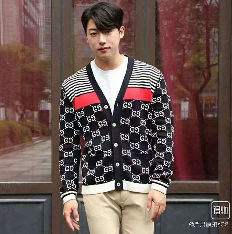 Gucci Gucci Double G full-printed red and blue striped knitted c Size US XS / EU 42 / 0 - 7 Thumbnail