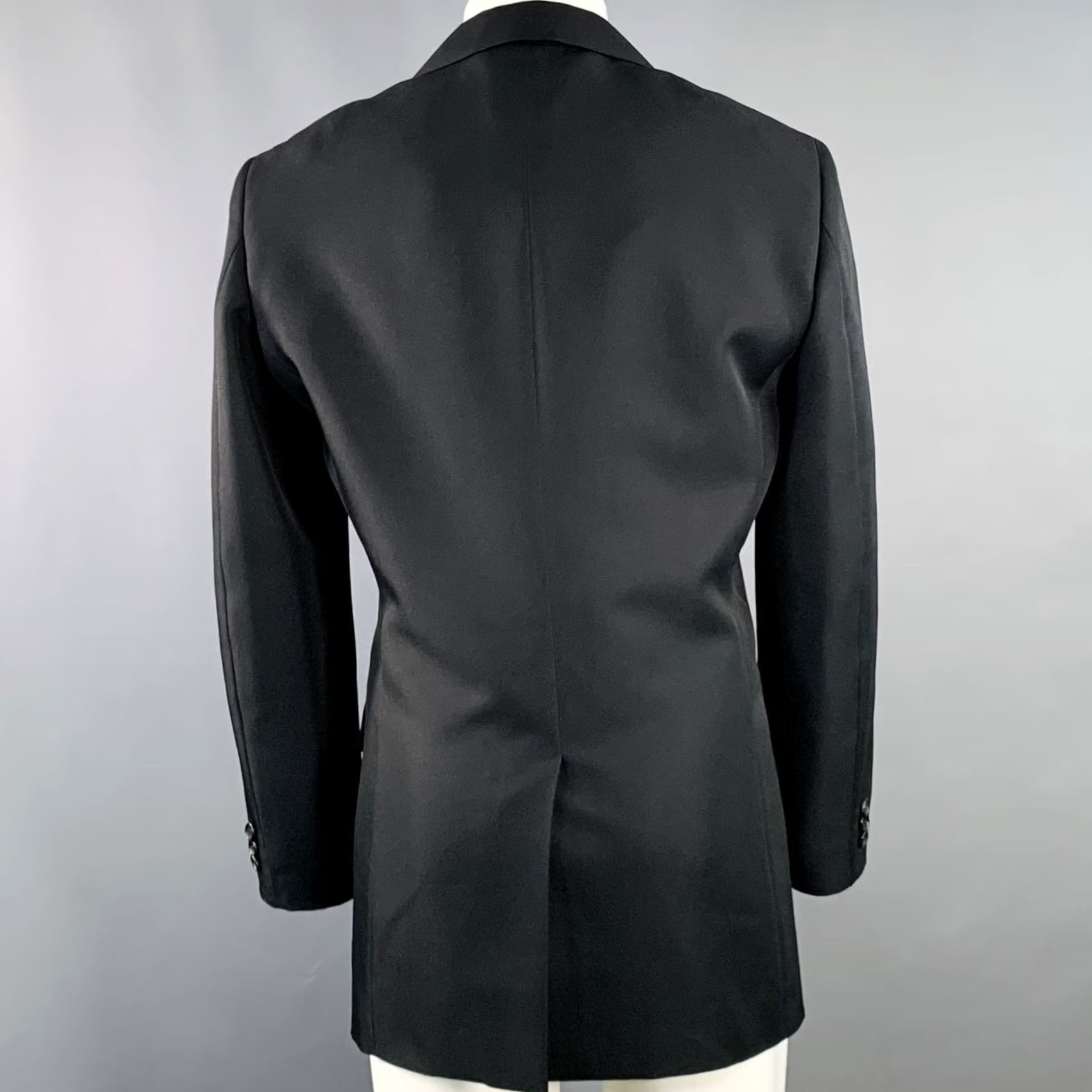 Vintage COMME des GARCONS HOMME PLUS AD2024 Sport Coat M Black Twill Wool Cutout Mens Jacket Size US M / EU 48-50 / 2 - 4 Thumbnail