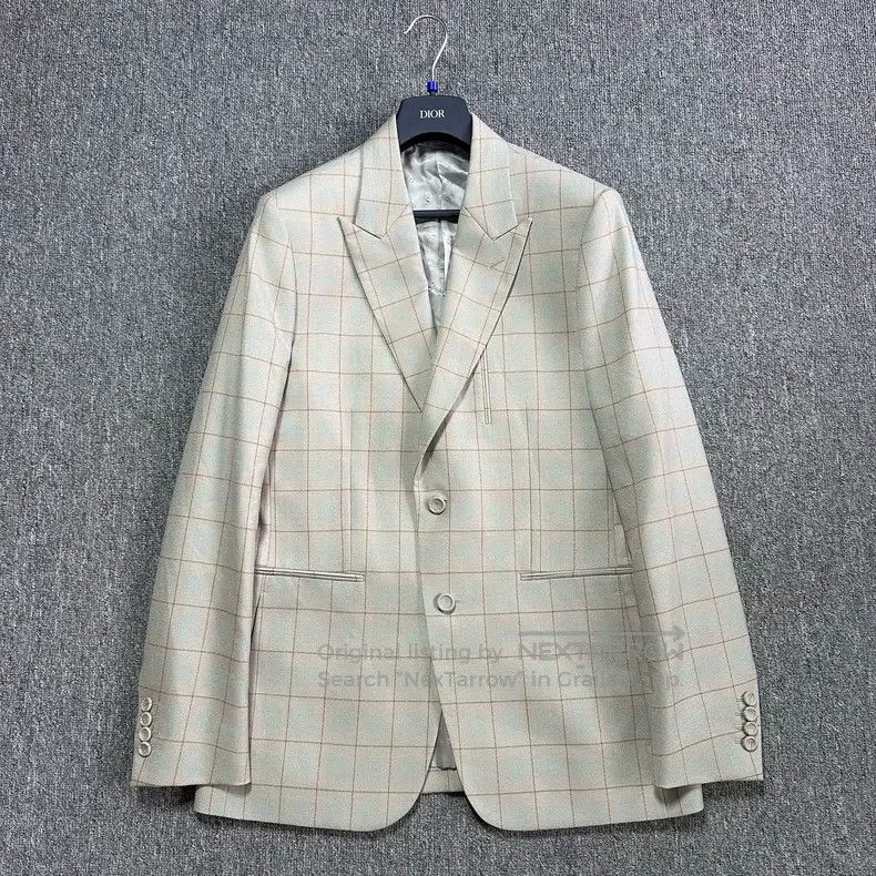 Dior Dior 23fw beige plaid sheep wool suit Size 50R - 1 Thumbnail