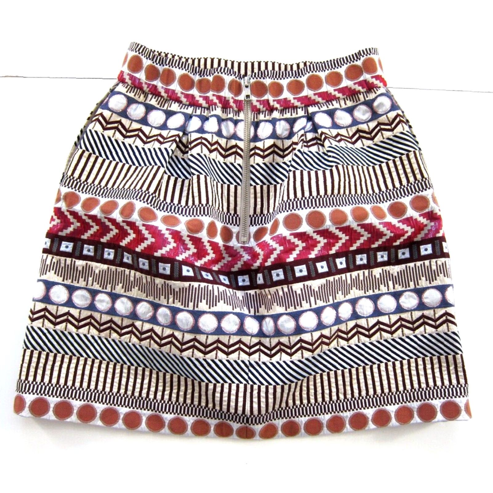 Nomad Nomad Morgan Carpenter Anthropologie Metallic Pink Geo Mini Skirt Women 6 with Pockets Size 28" / US 6 / IT 42 - 2 Thumbnail